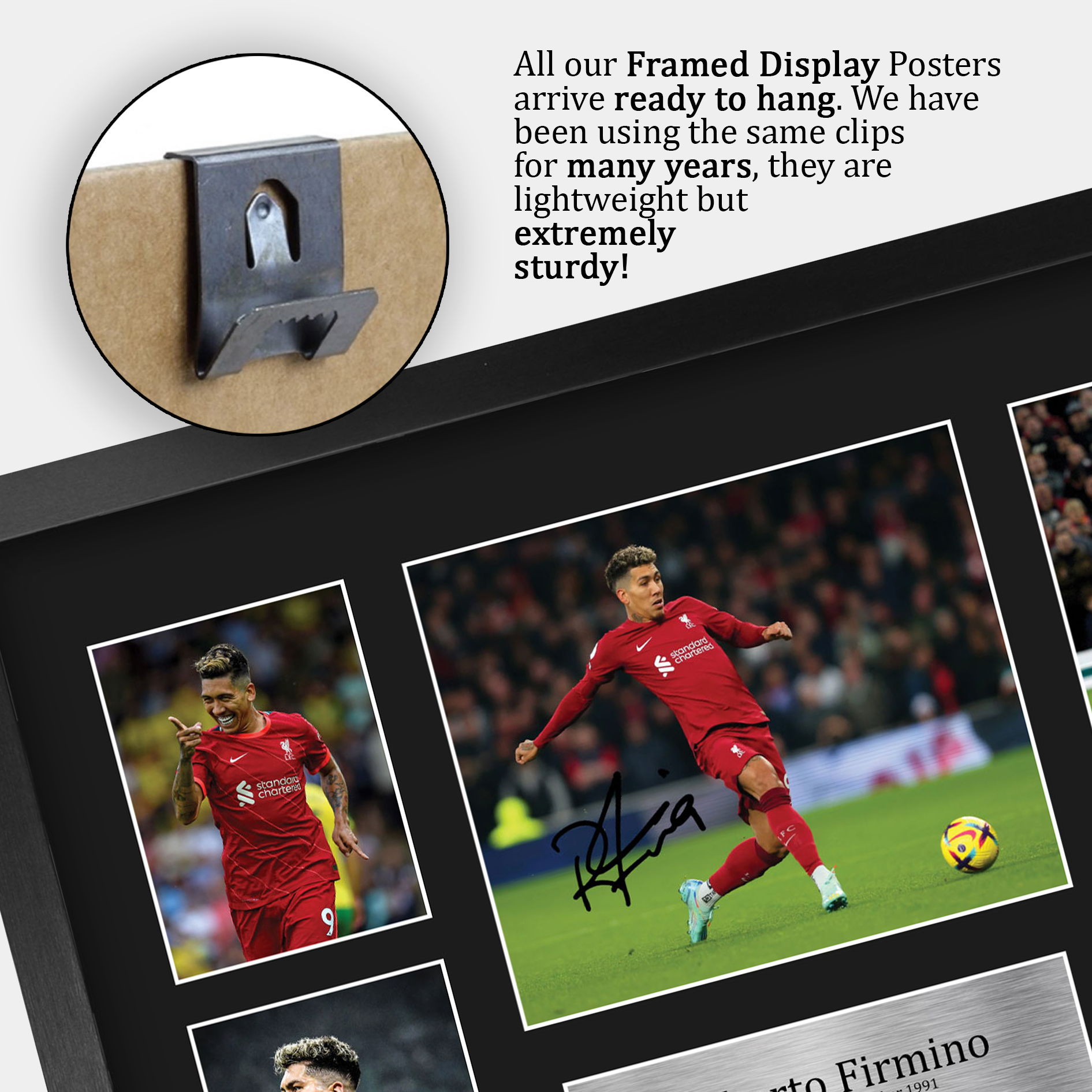 Autografo Roberto Firmino firmato A4 incorniciato stampato Liverpool stampa LFC regalo - Foto 22 di 24