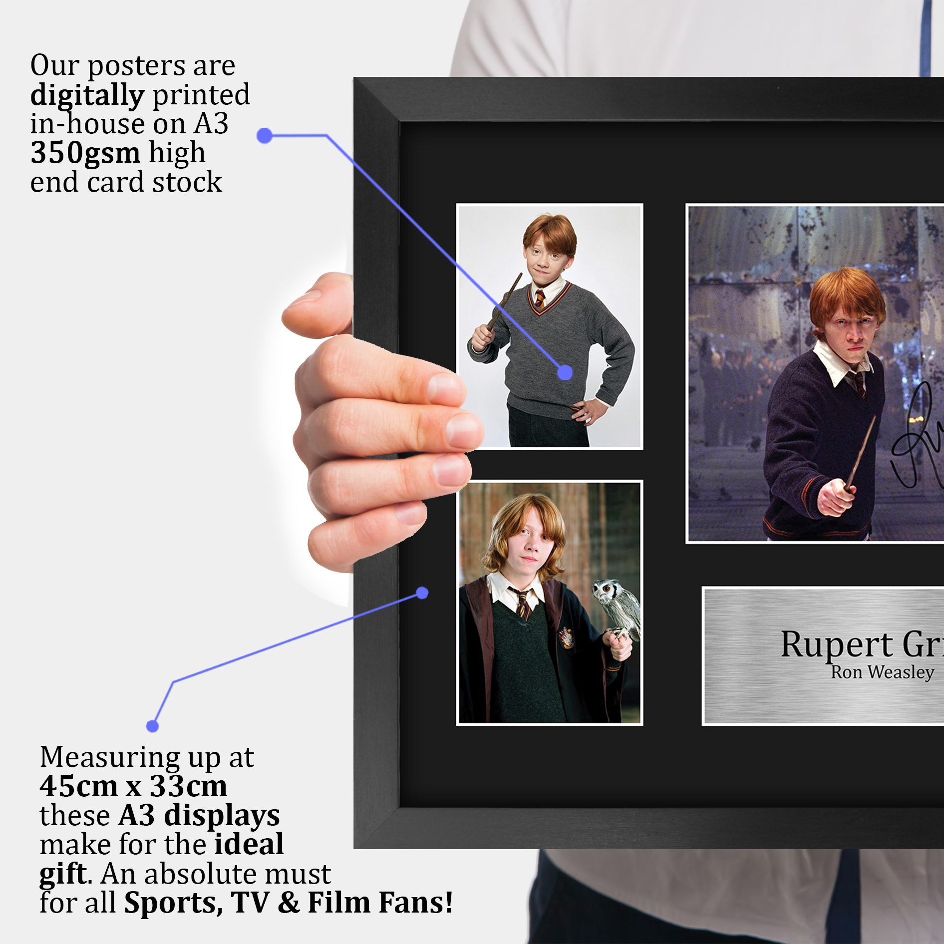 Harry Potter Movie Collection Framed Signed Movie A3 Posters Autographs Prints - Picture 139 of 143