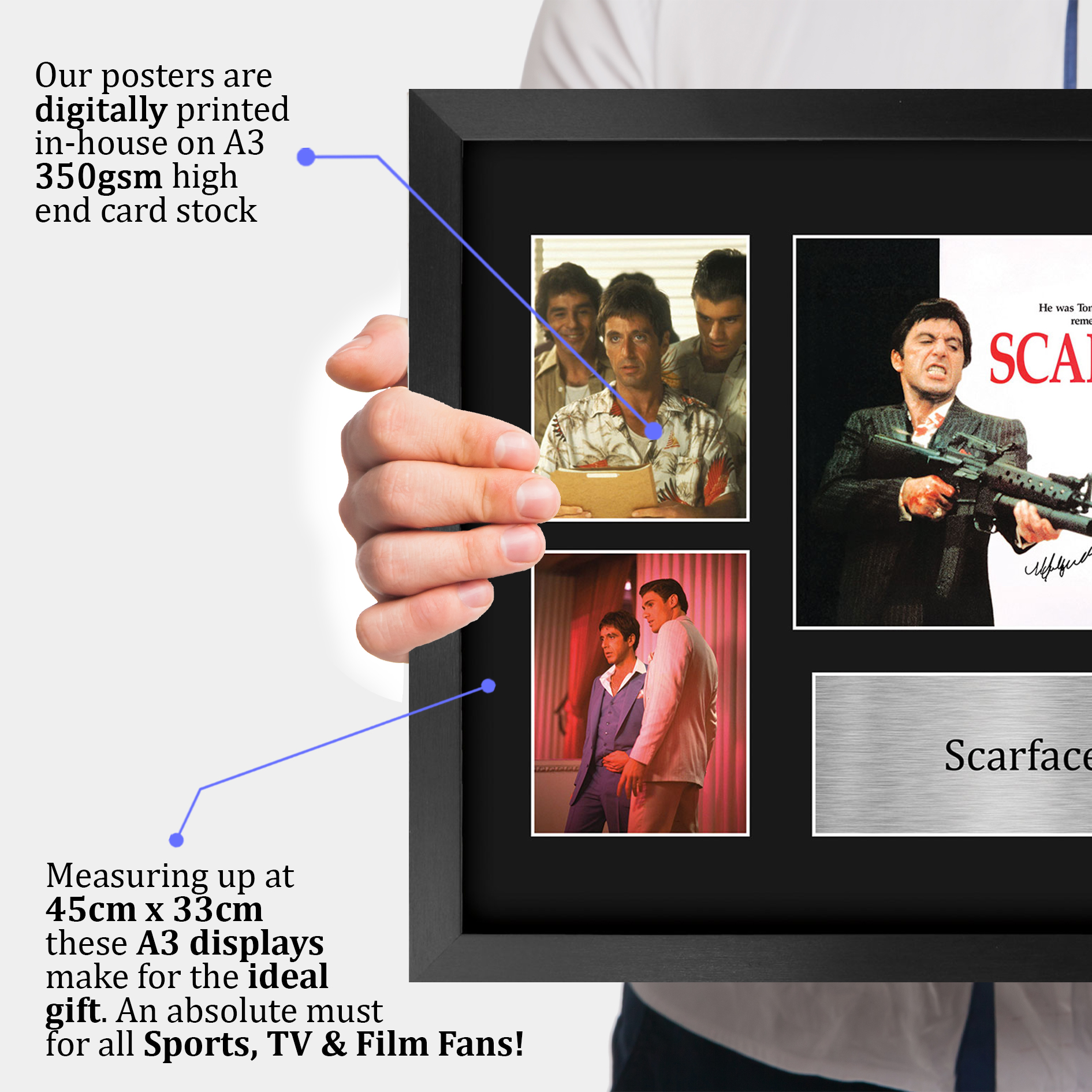 Scarface Ideal Gift Printed Framed Autograph Picture to Movie Memorabilia Fans - Picture 19 of 59