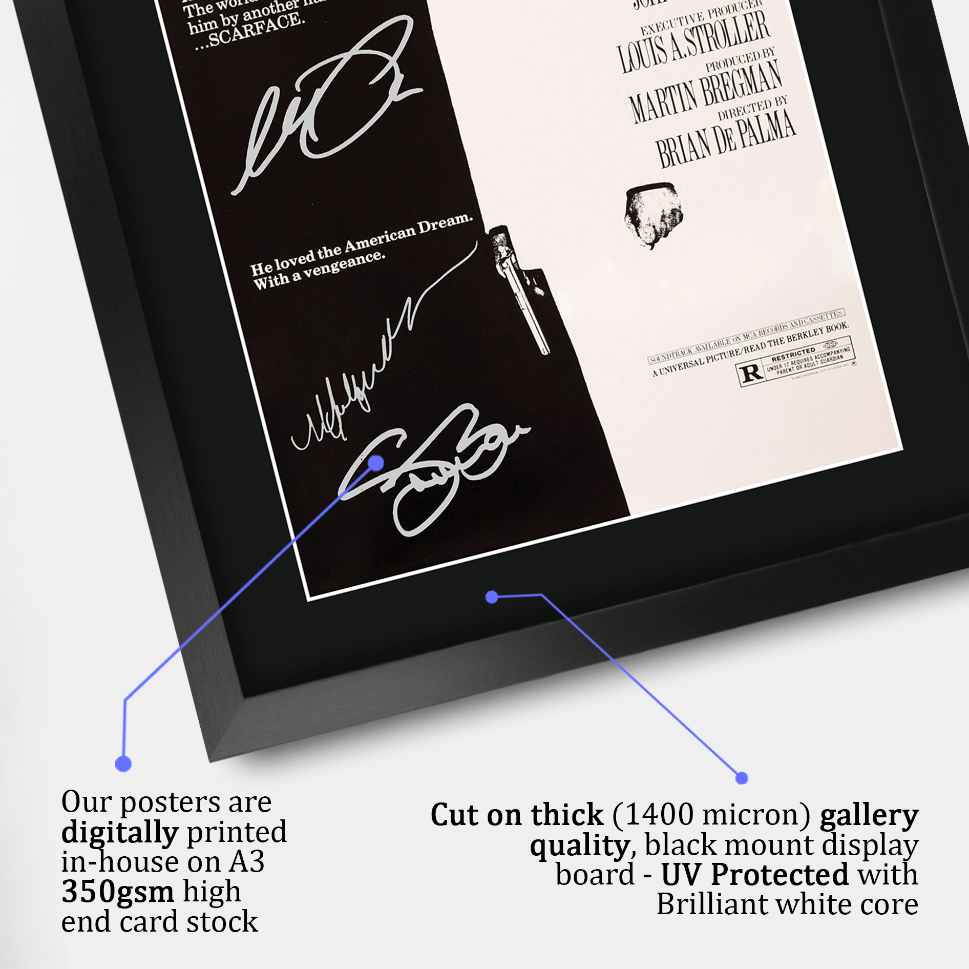 Scarface Ideal Gift Printed Framed Autograph Picture to Movie Memorabilia Fans - Picture 41 of 59