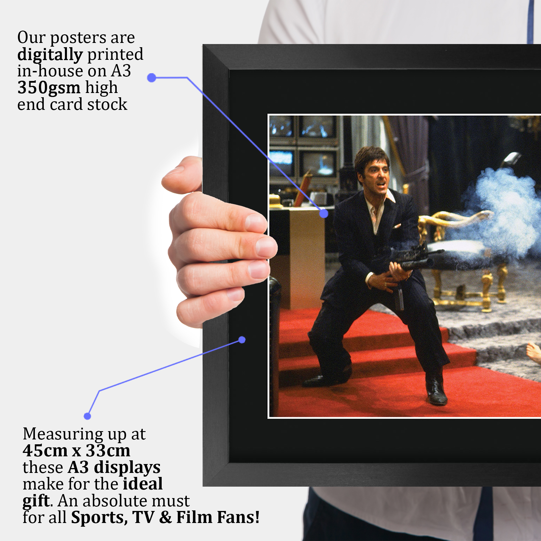 Scarface Ideal Gift Printed Framed Autograph Picture to Movie Memorabilia Fans - Picture 26 of 59