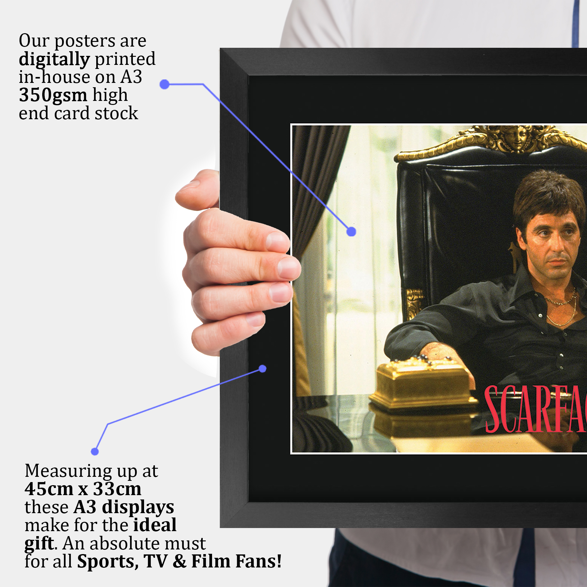 Scarface Ideal Gift Printed Framed Autograph Picture to Movie Memorabilia Fans - Picture 33 of 59