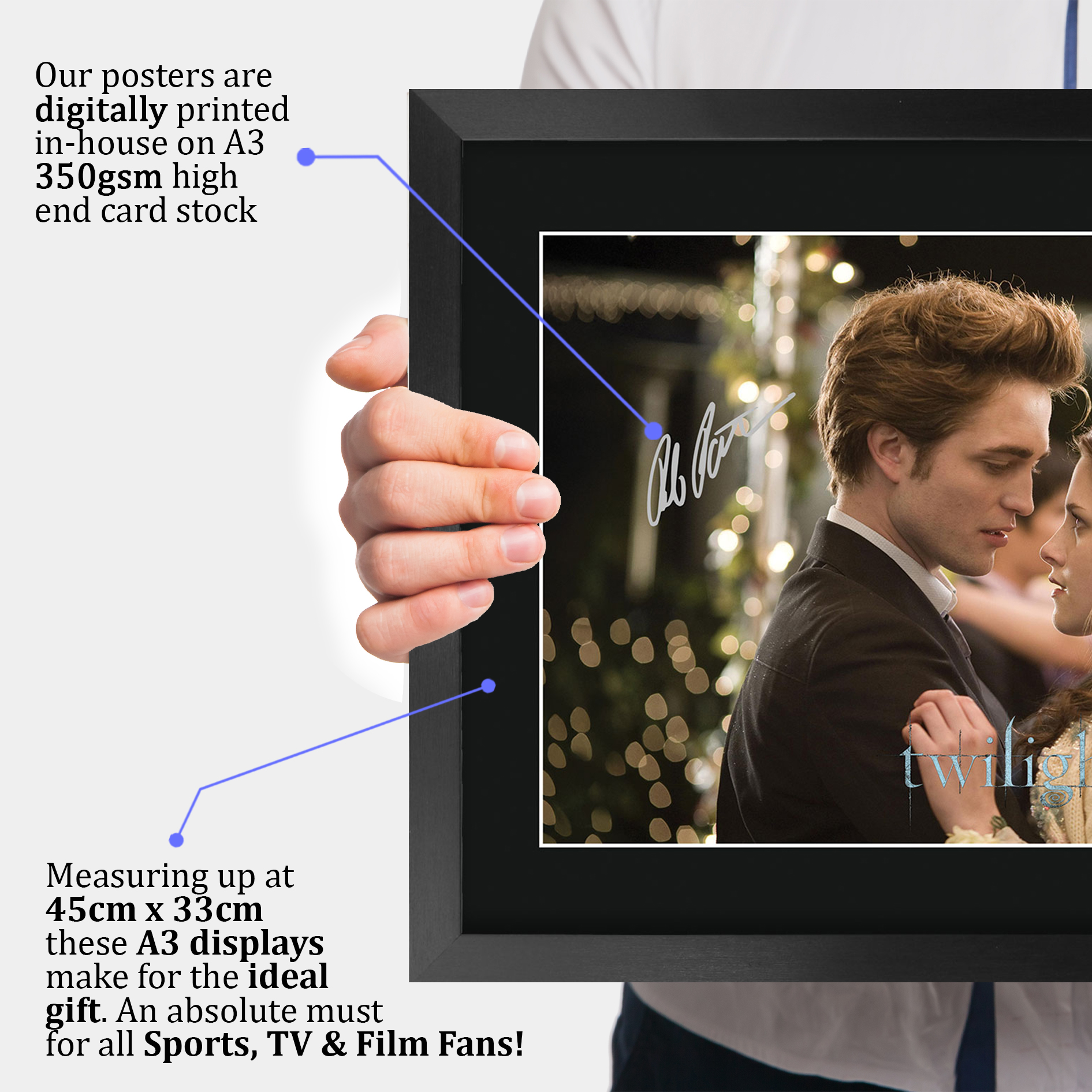 Twilight Ideal Gift Printed Framed Autograph Picture to Movie Memorabilia Fans - Imagen 53 de 85