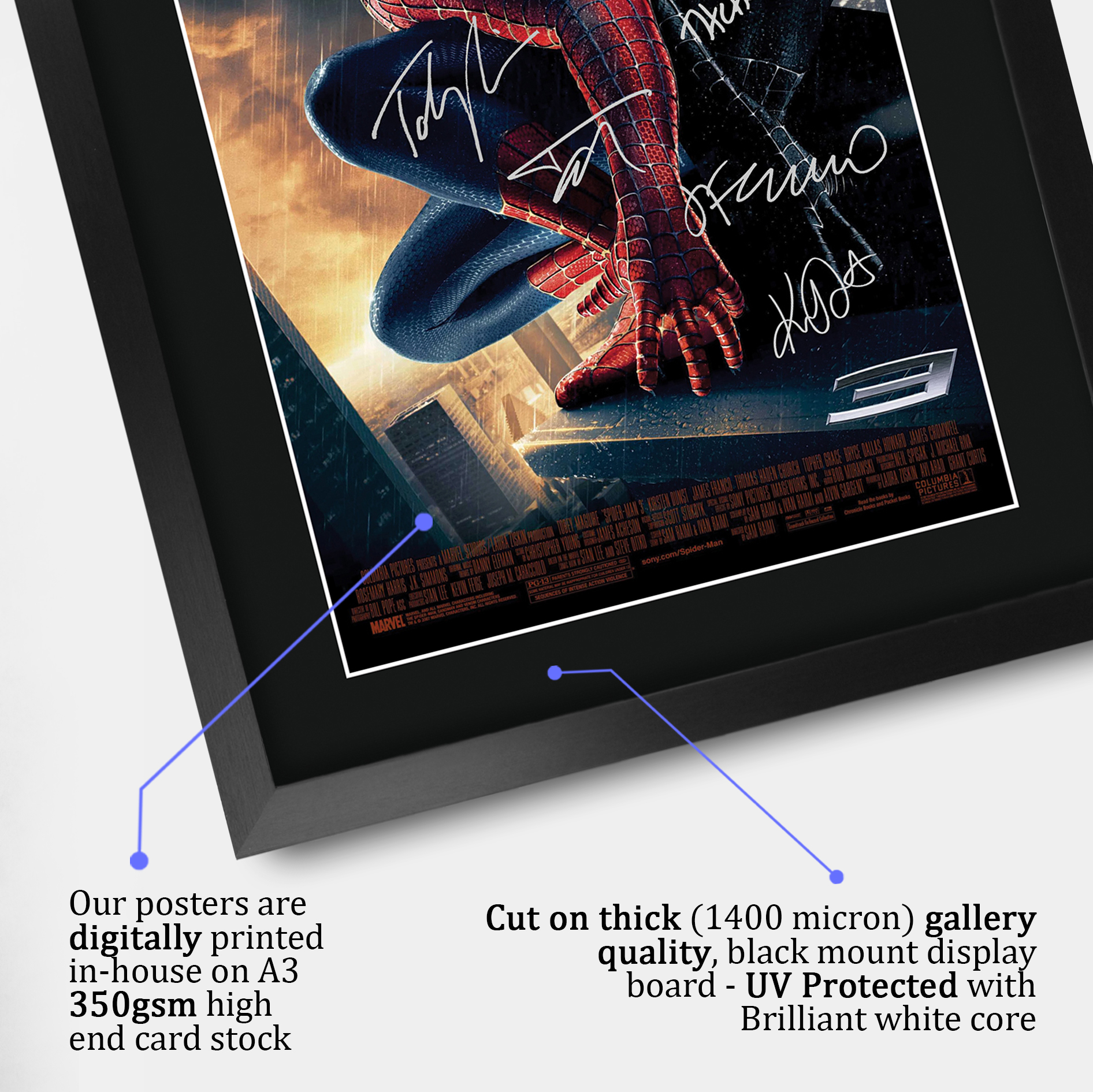 Spider-Man Toby Maguire Gift Idea Printed A3 Framed Poster Signed a Movie Fans - Picture 19 of 22