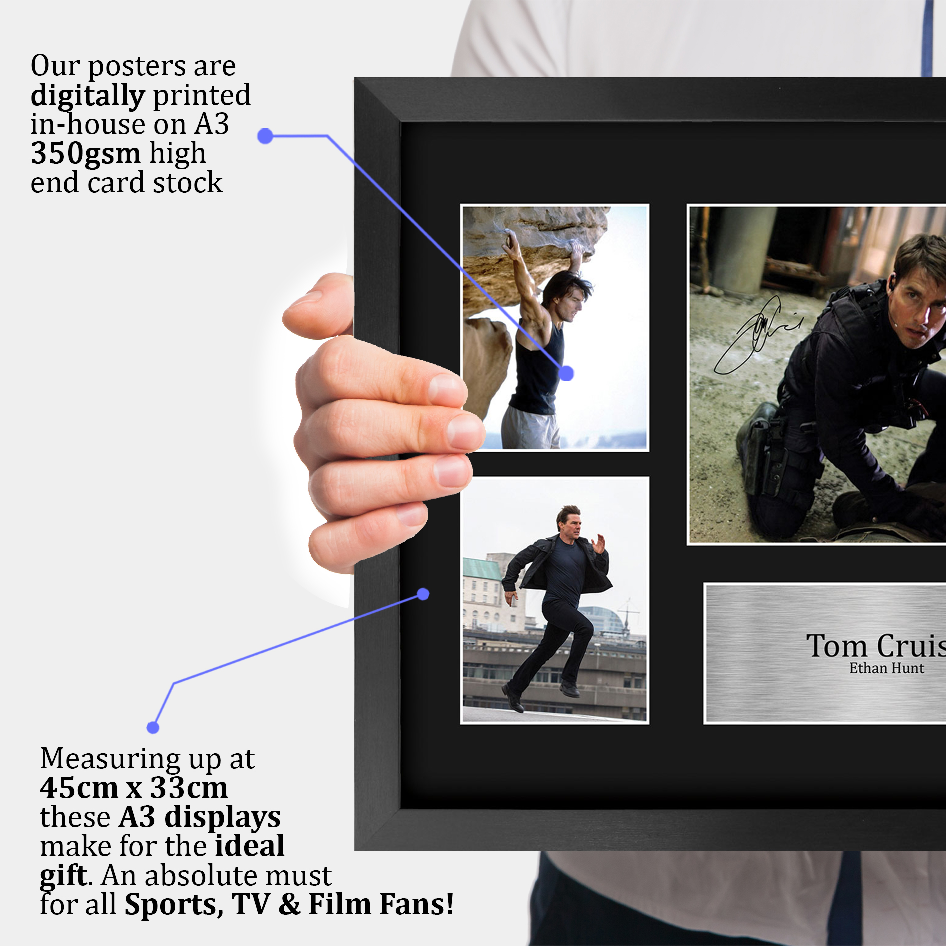 Tom Cruise Mission Impossible Gift Framed Autograph Picture Print to Movie Fans - Picture 20 of 24