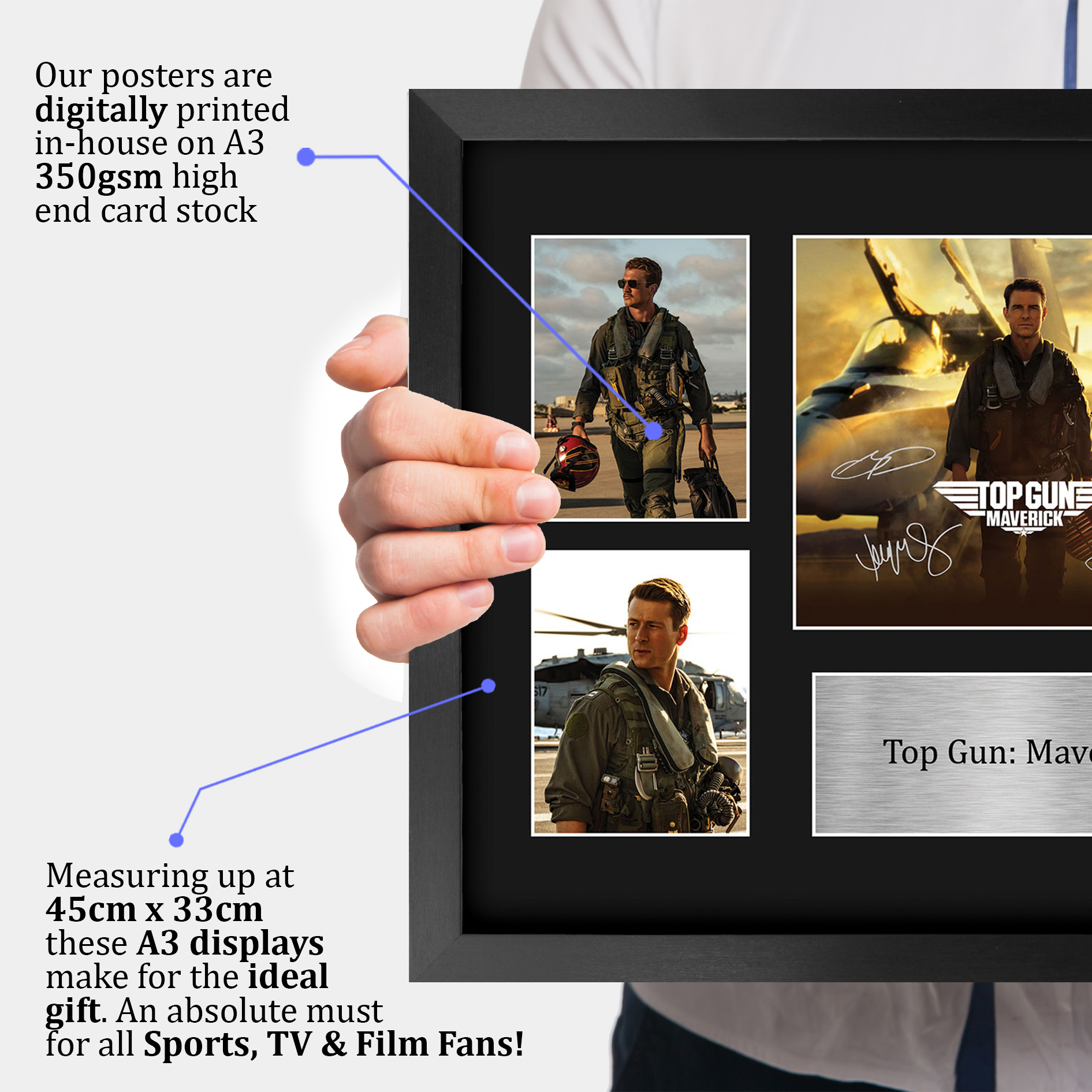 Top Gun Maverick Cool Gift Idea Framed Autograph Picture Print to Movie Fans - Picture 27 of 59