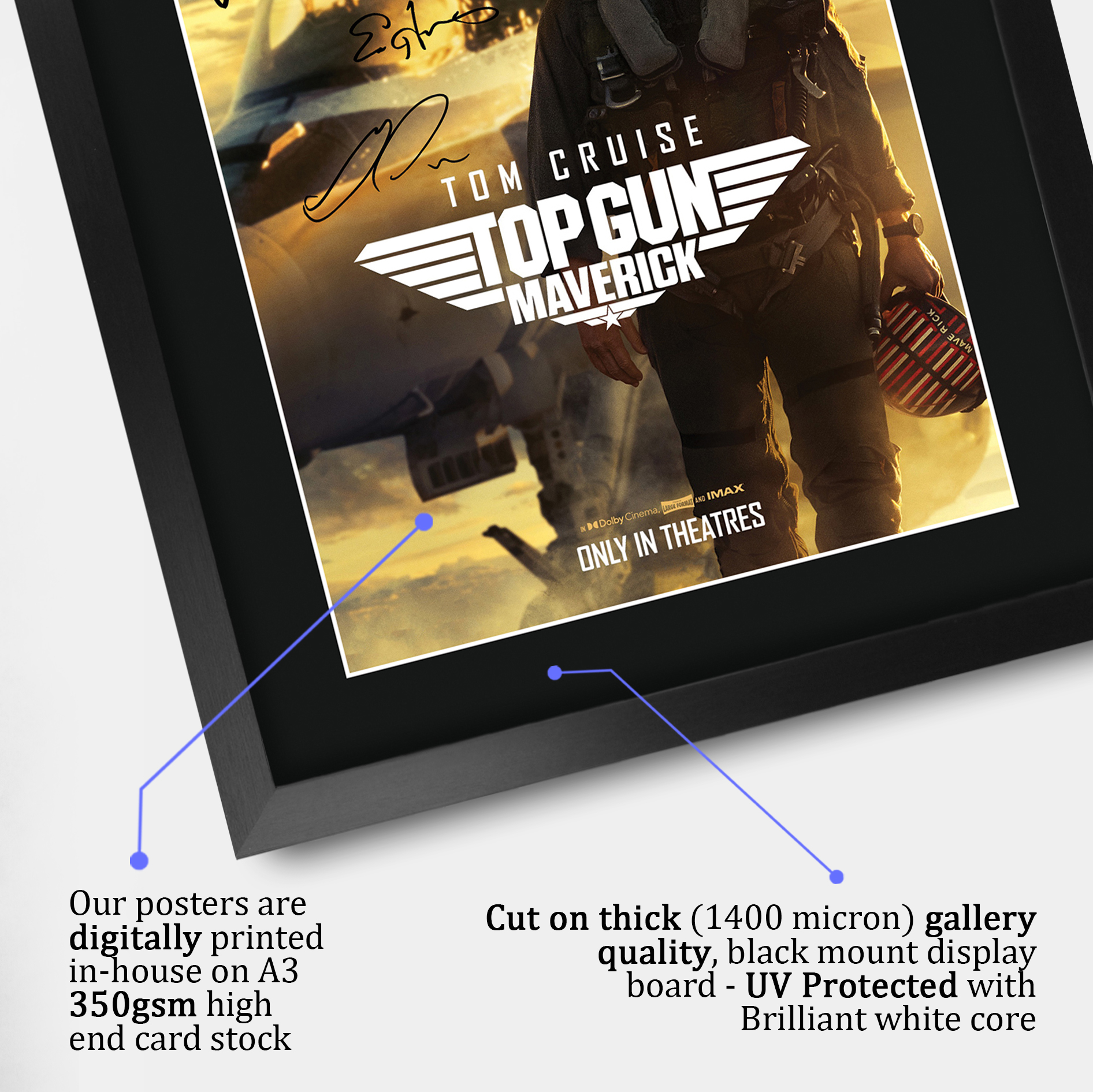 Top Gun Maverick Cool Gift Idea Framed Autograph Picture Print to Movie Fans - Picture 35 of 59