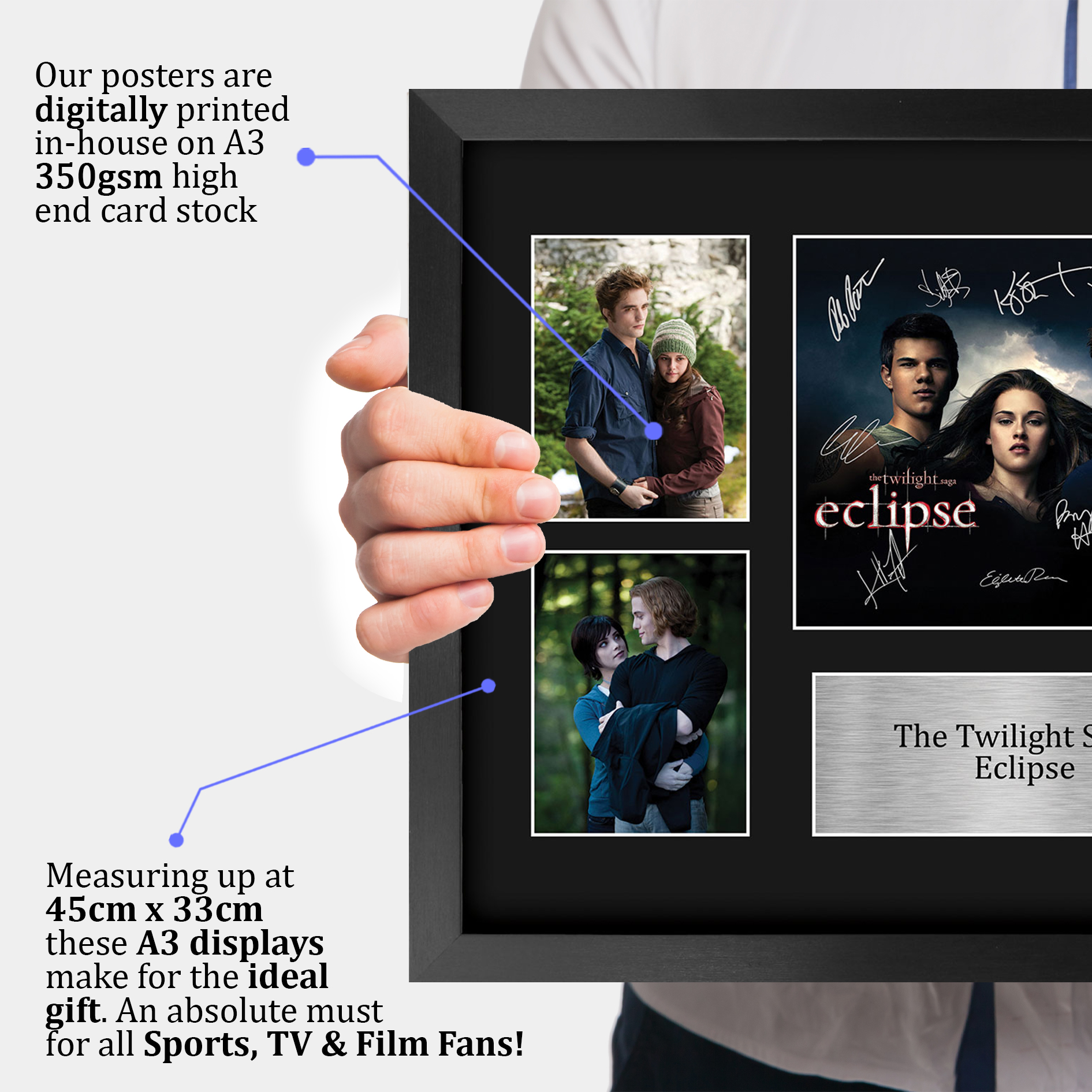 Twilight Ideal Gift Printed Framed Autograph Picture to Movie Memorabilia Fans - Imagen 67 de 85
