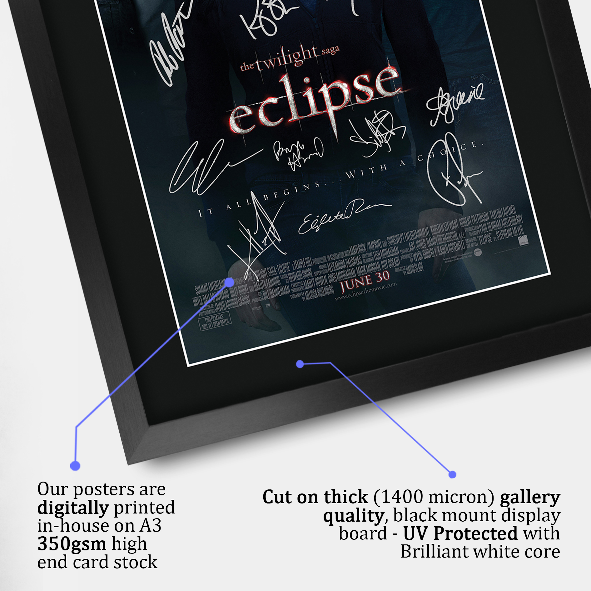 Twilight Ideal Gift Printed Framed Autograph Picture to Movie Memorabilia Fans - Imagen 47 de 85