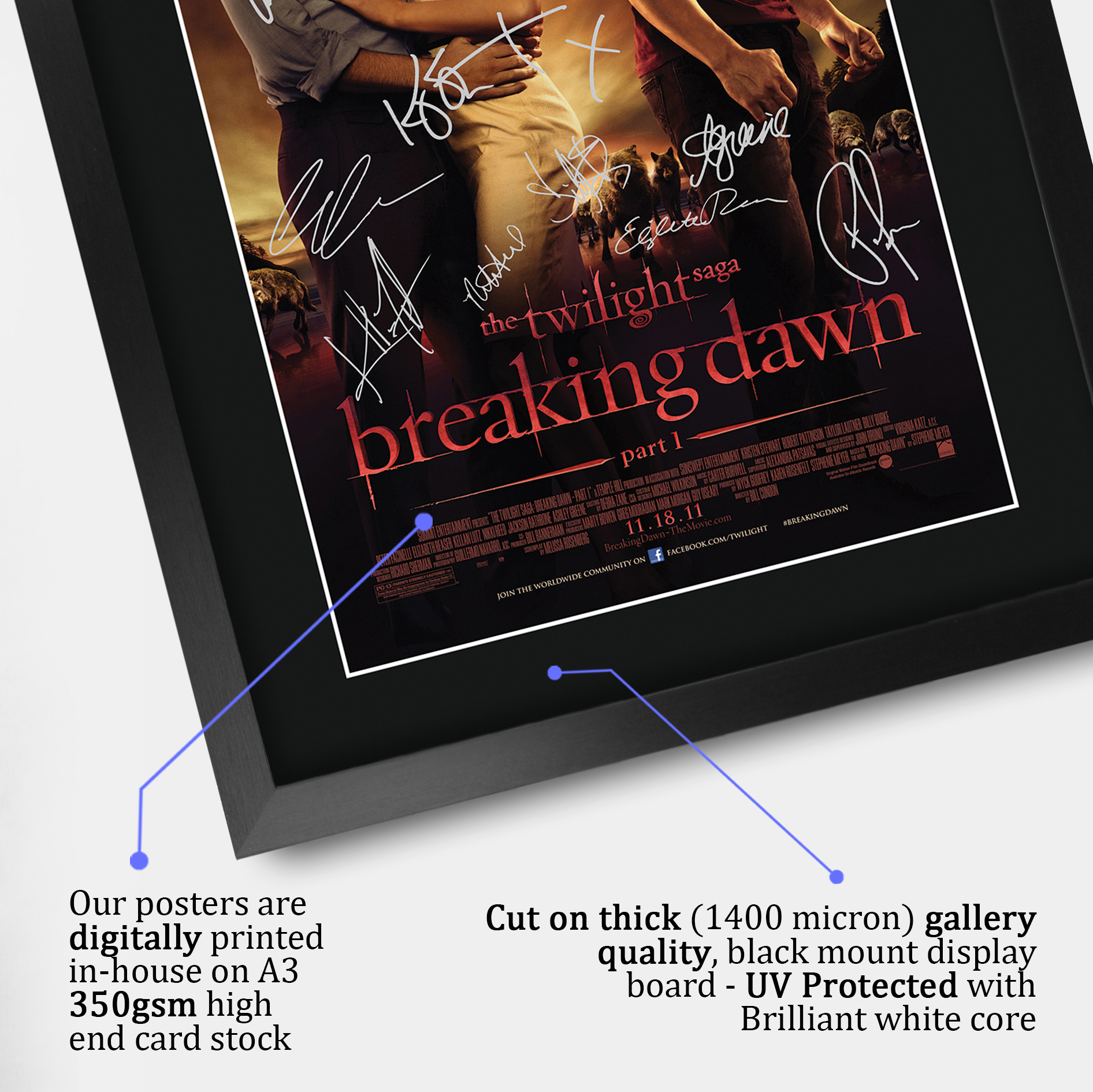 Twilight Ideal Gift Printed Framed Autograph Picture to Movie Memorabilia Fans - Imagen 40 de 85