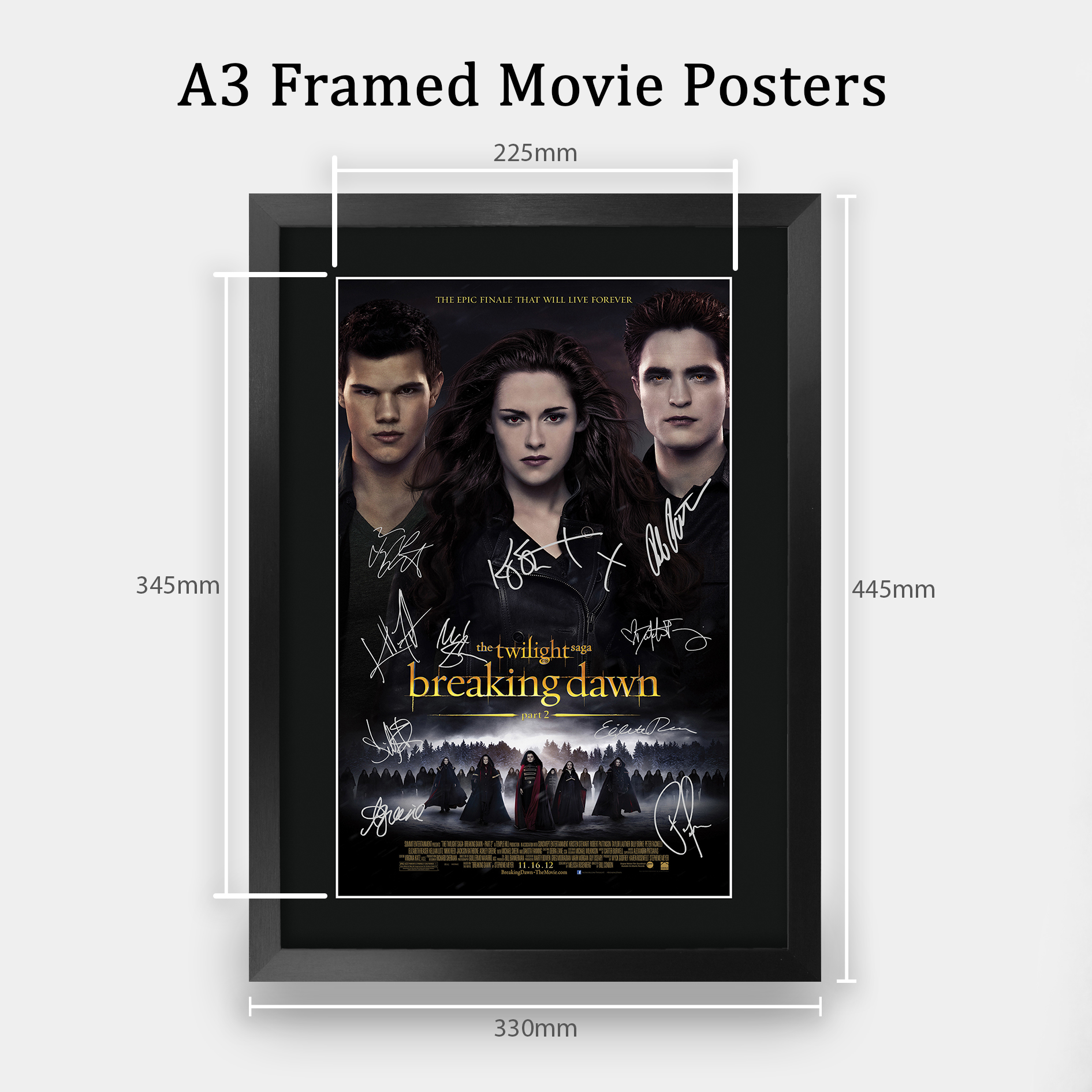 Twilight Ideal Gift Printed Framed Autograph Picture to Movie Memorabilia Fans - Imagen 31 de 85