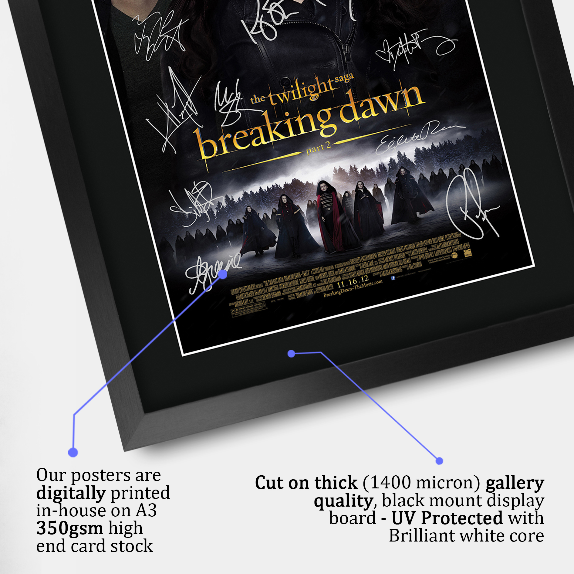 Twilight Ideal Gift Printed Framed Autograph Picture to Movie Memorabilia Fans - Imagen 33 de 85