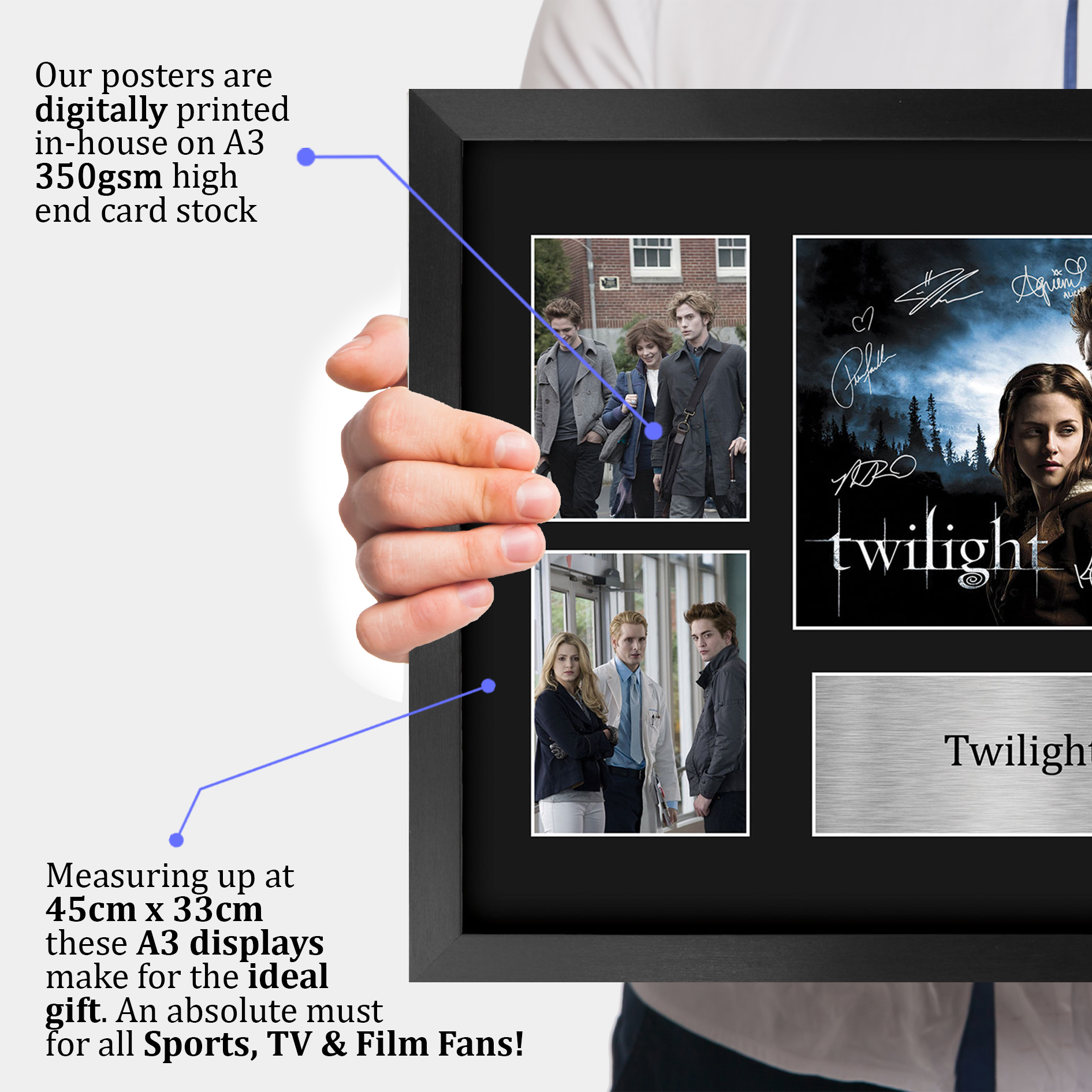 Twilight Ideal Gift Printed Framed Autograph Picture to Movie Memorabilia Fans - Imagen 74 de 85