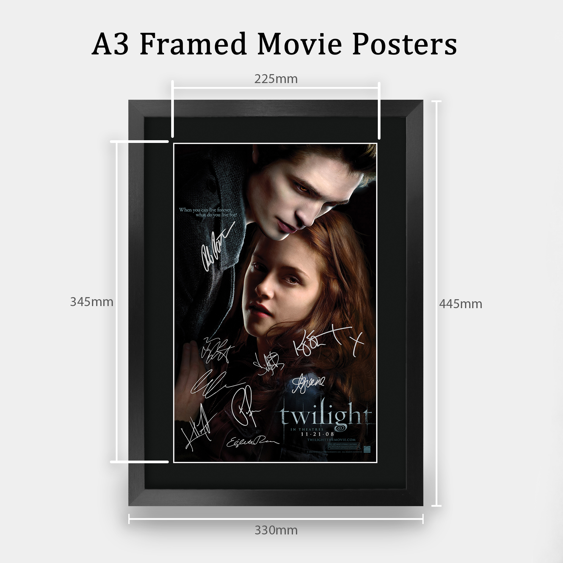 Twilight Ideal Gift Printed Framed Autograph Picture to Movie Memorabilia Fans - Imagen 24 de 85
