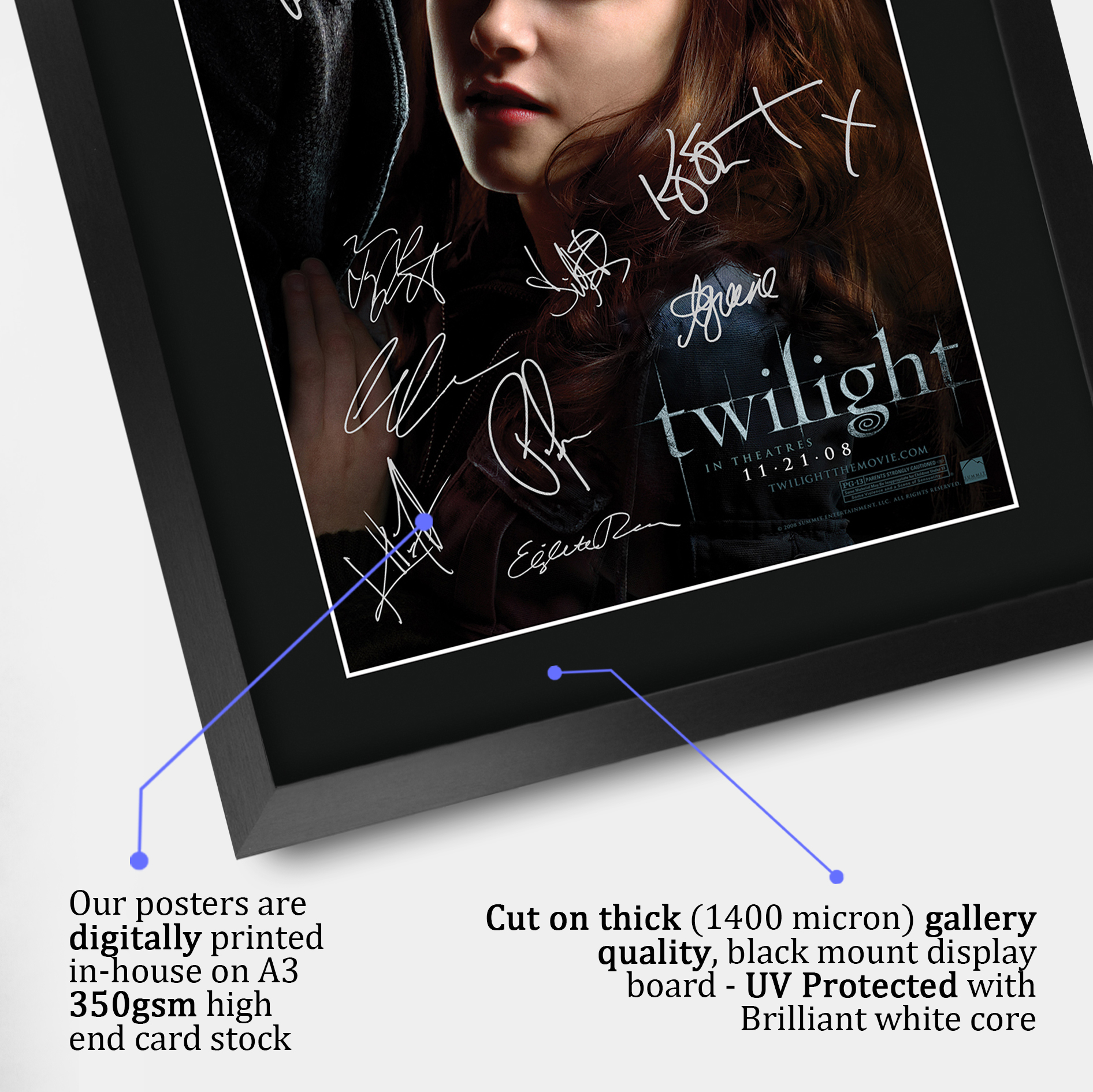 Twilight Ideal Gift Printed Framed Autograph Picture to Movie Memorabilia Fans - Imagen 26 de 85