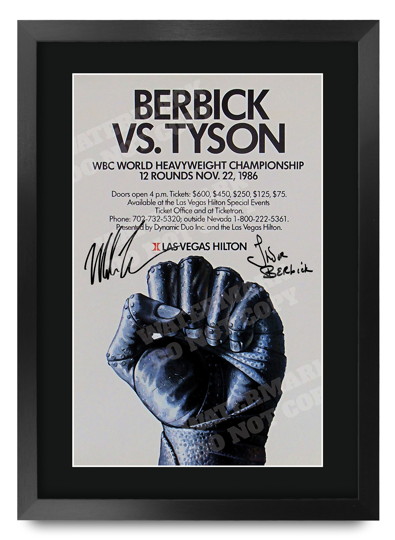 Mike Tyson Signed A3 Framed Fight Poster Boxing Career Autograph Print Poster - Picture 65 of 75