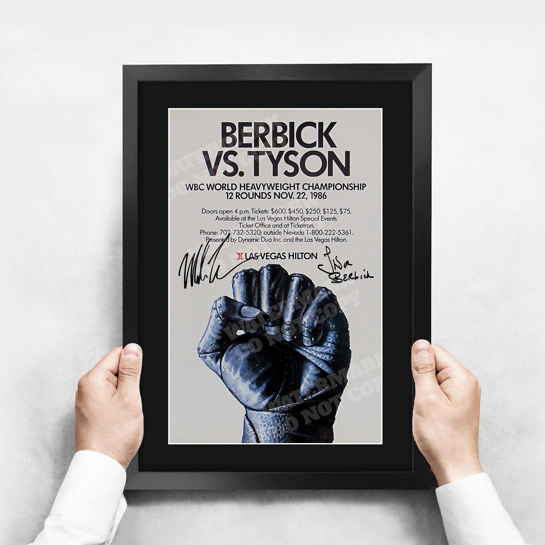 Mike Tyson Signed A3 Framed Fight Poster Boxing Career Autograph Print Poster - Picture 67 of 75
