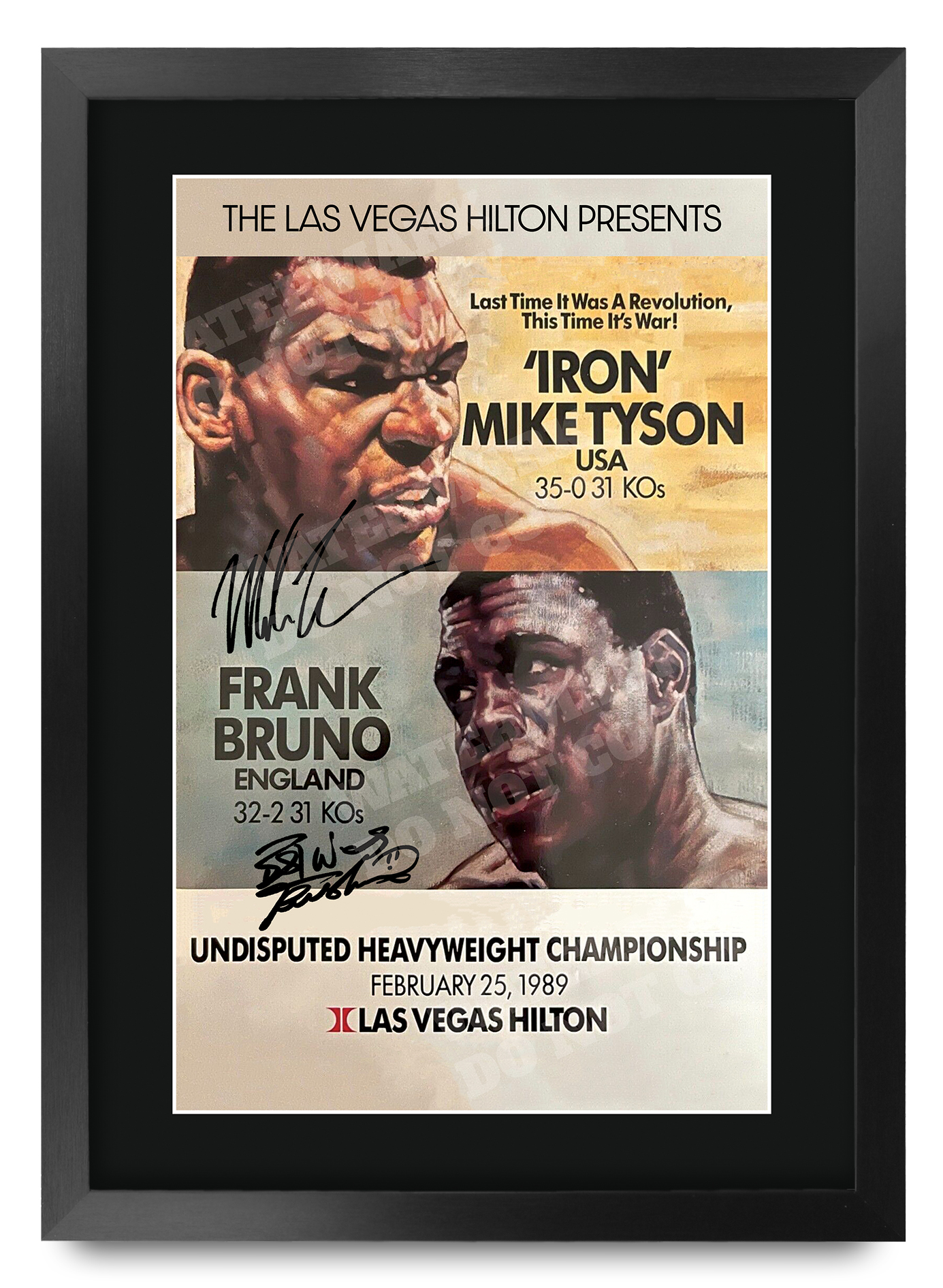Mike Tyson Signed A3 Framed Fight Poster Boxing Career Autograph Print Poster - Picture 44 of 75
