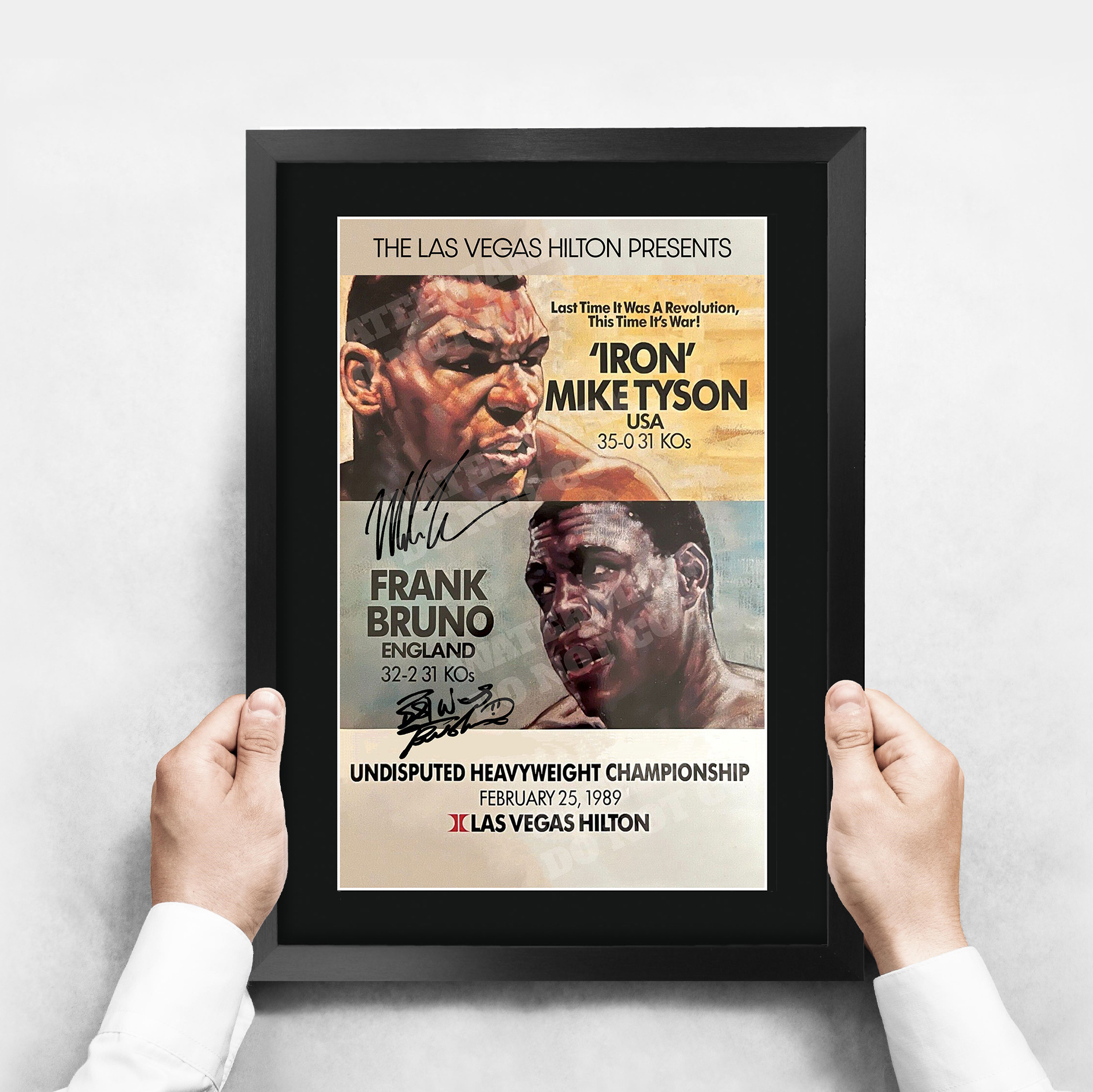 Mike Tyson Signed A3 Framed Fight Poster Boxing Career Autograph Print Poster - Picture 46 of 75