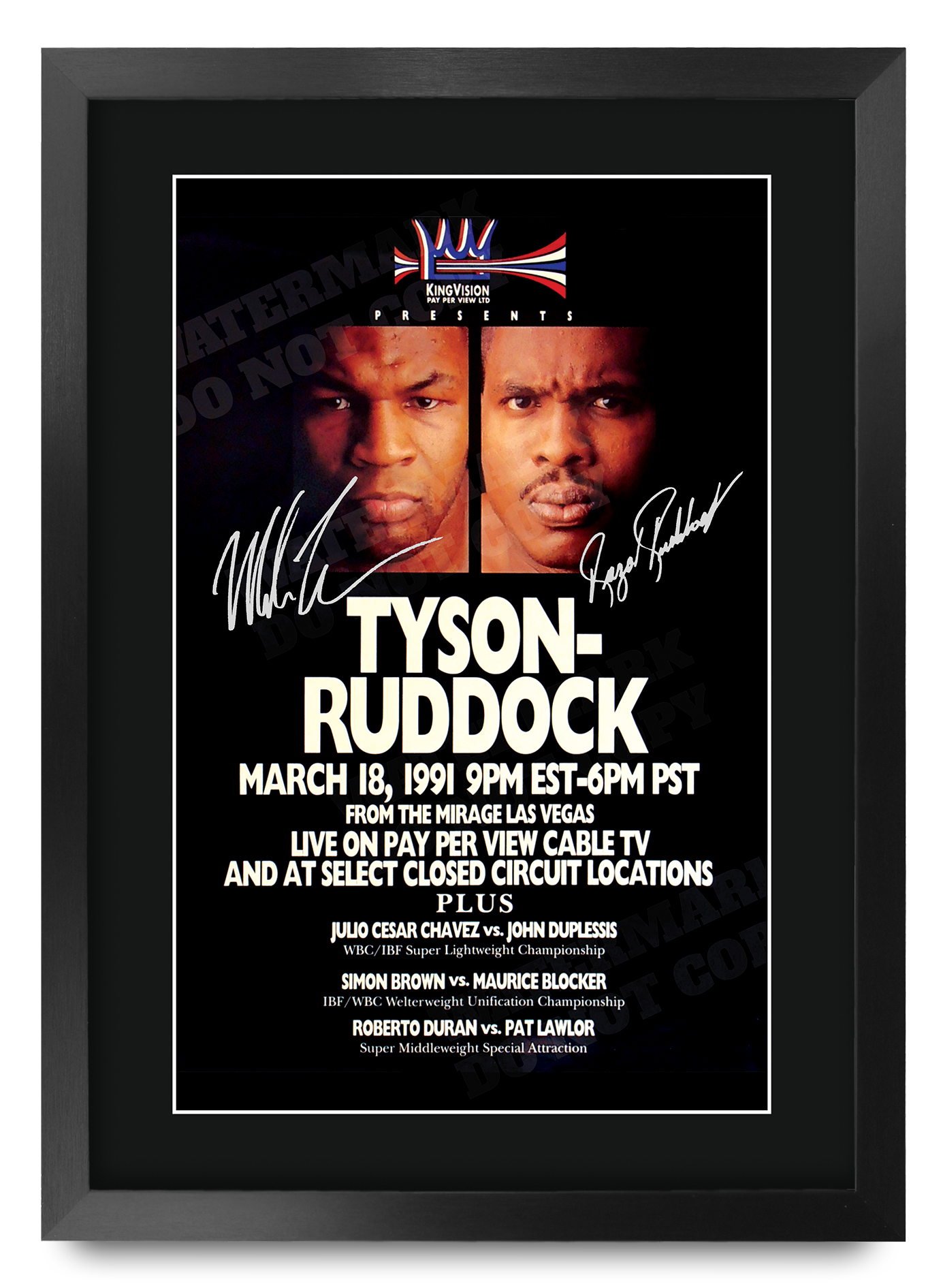 Mike Tyson Signed A3 Framed Fight Poster Boxing Career Autograph Print Poster - Picture 23 of 75