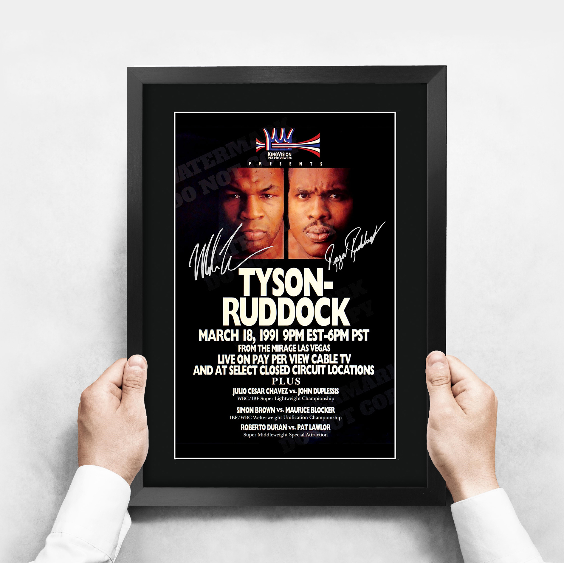 Mike Tyson Signed A3 Framed Fight Poster Boxing Career Autograph Print Poster - Picture 25 of 75