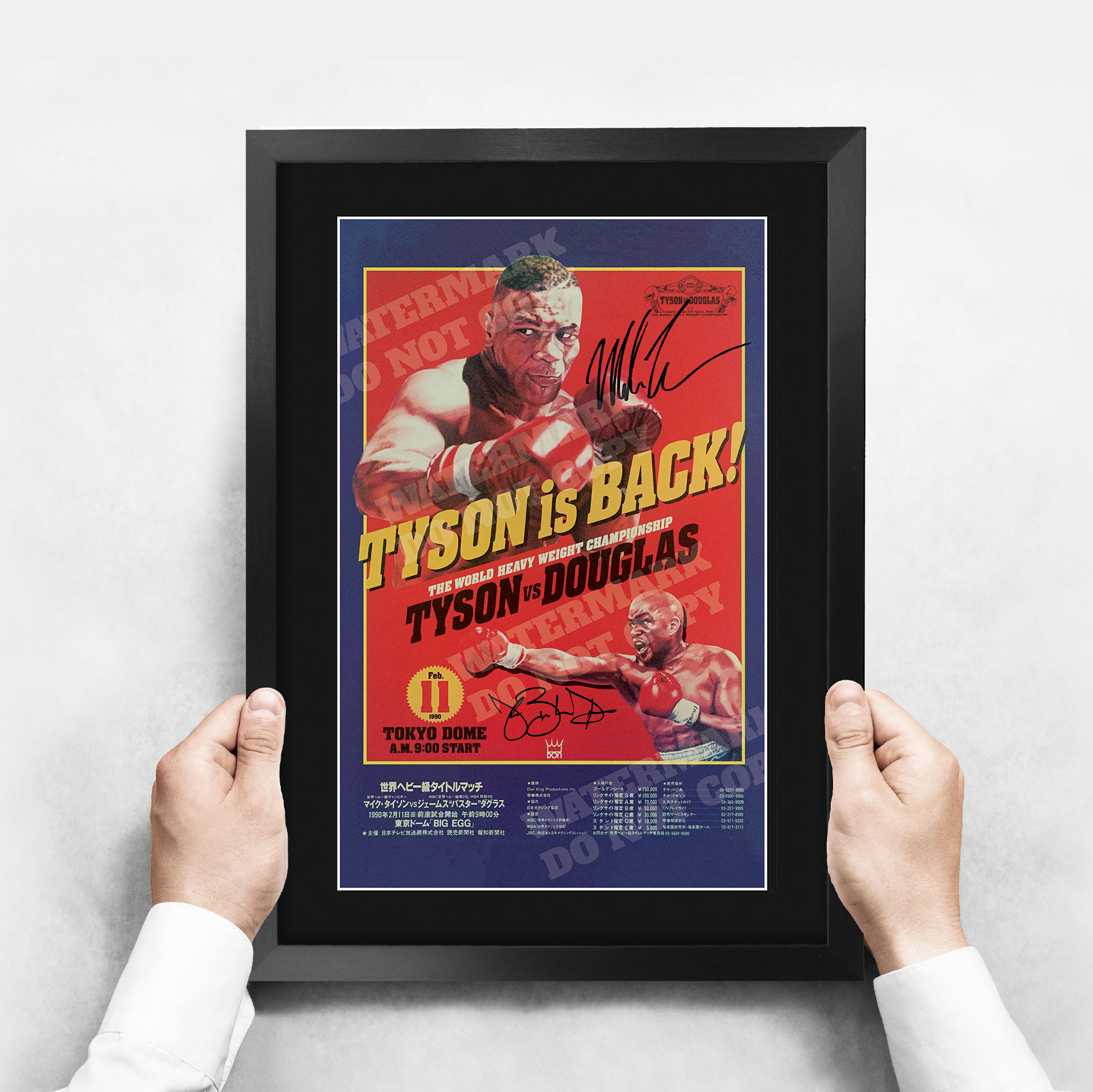Mike Tyson Signed A3 Framed Fight Poster Boxing Career Autograph Print Poster - Picture 32 of 75