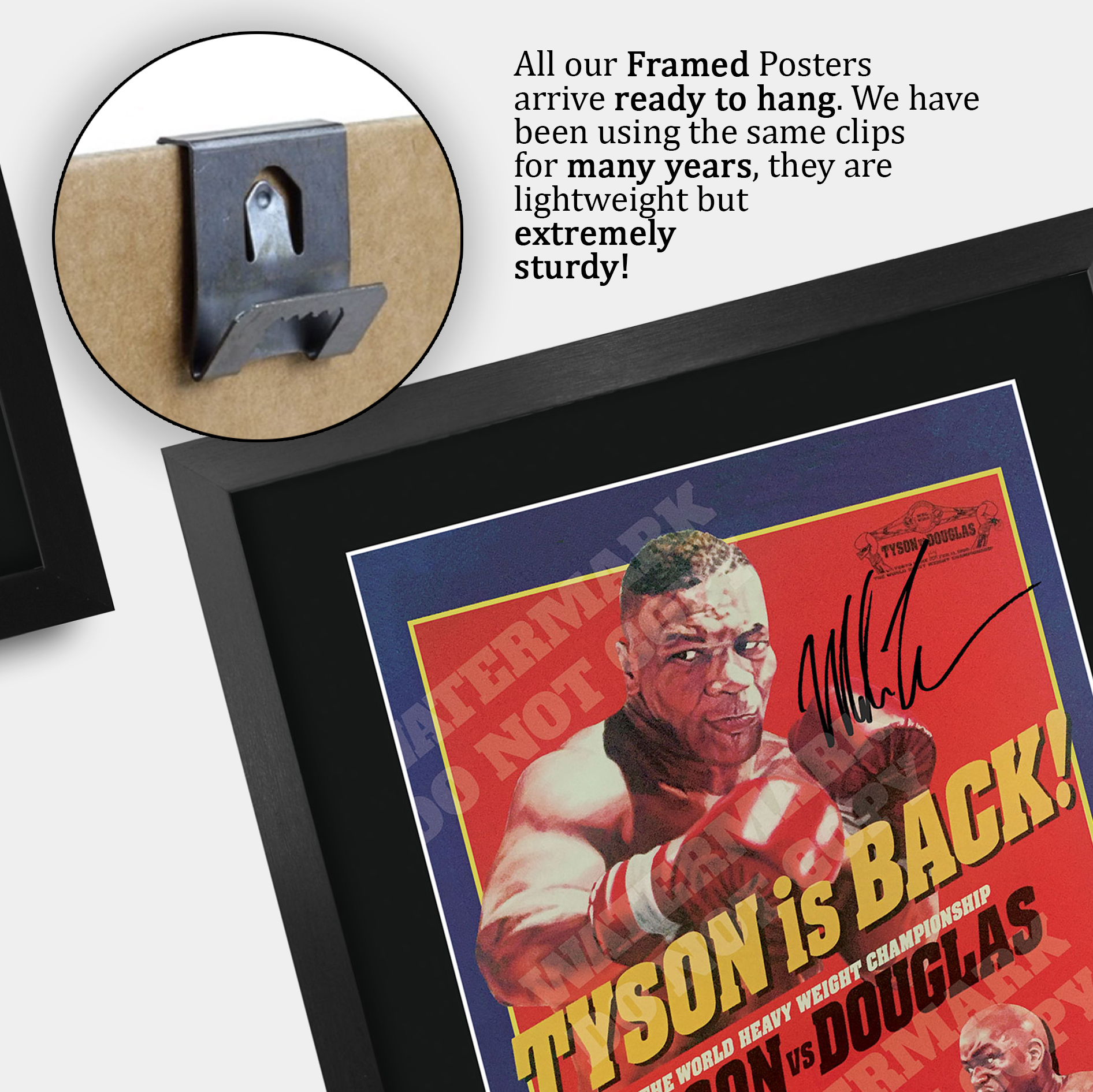 Mike Tyson Signed A3 Framed Fight Poster Boxing Career Autograph Print Poster - Picture 34 of 75