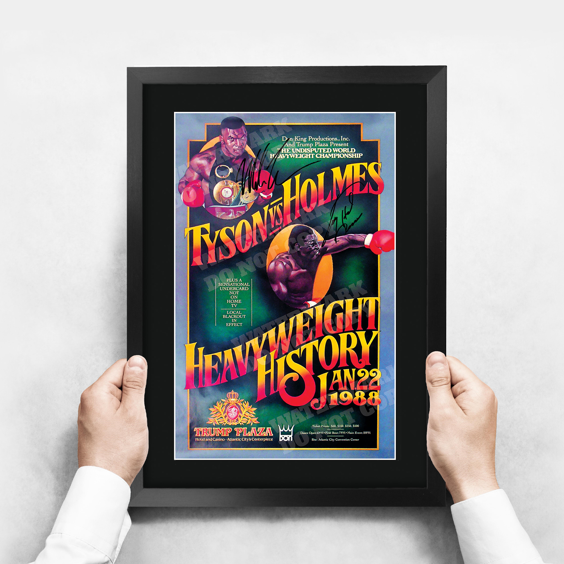 Mike Tyson Signed A3 Framed Fight Poster Boxing Career Autograph Print Poster - Picture 60 of 75