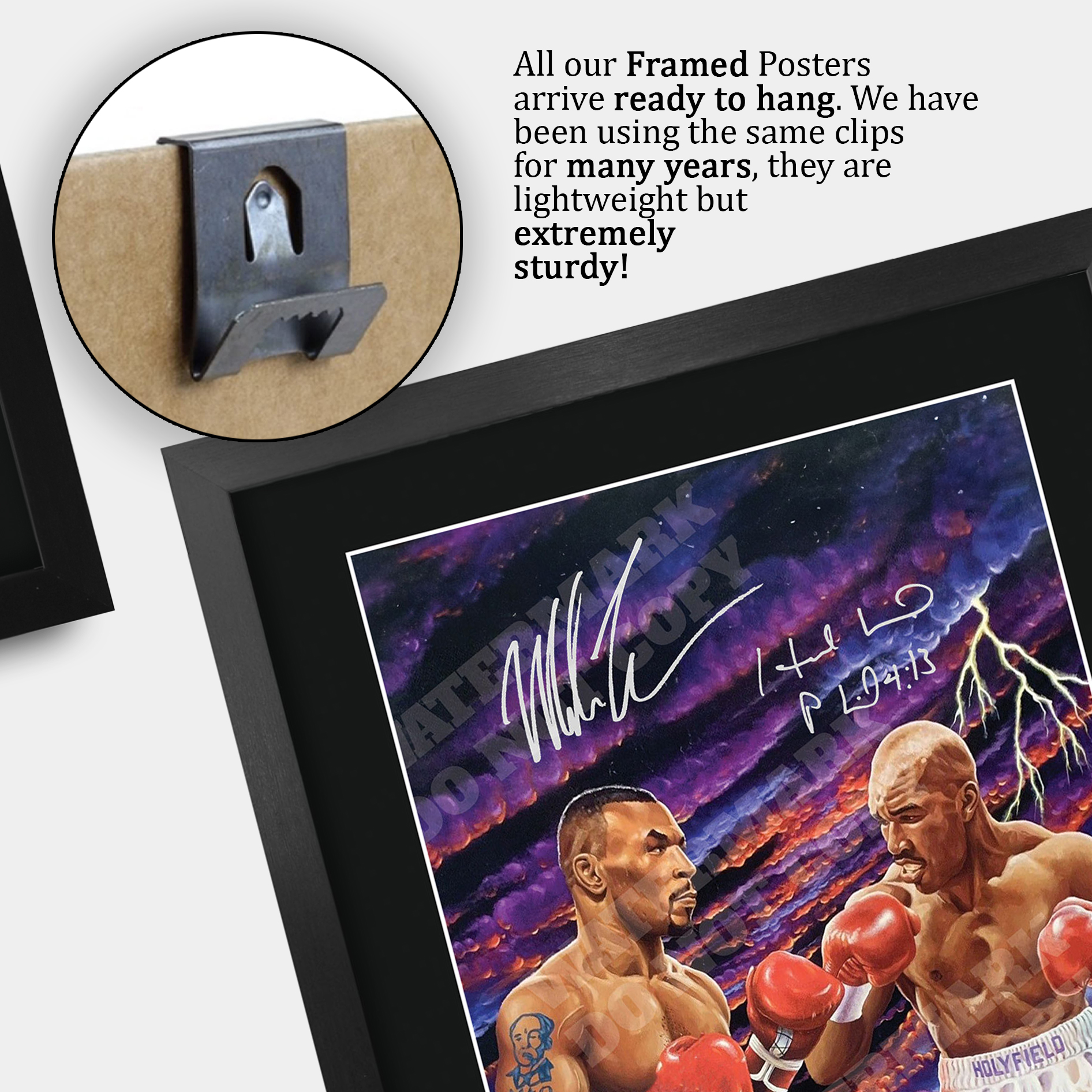 Mike Tyson Signed A3 Framed Fight Poster Boxing Career Autograph Print Poster - Picture 41 of 75