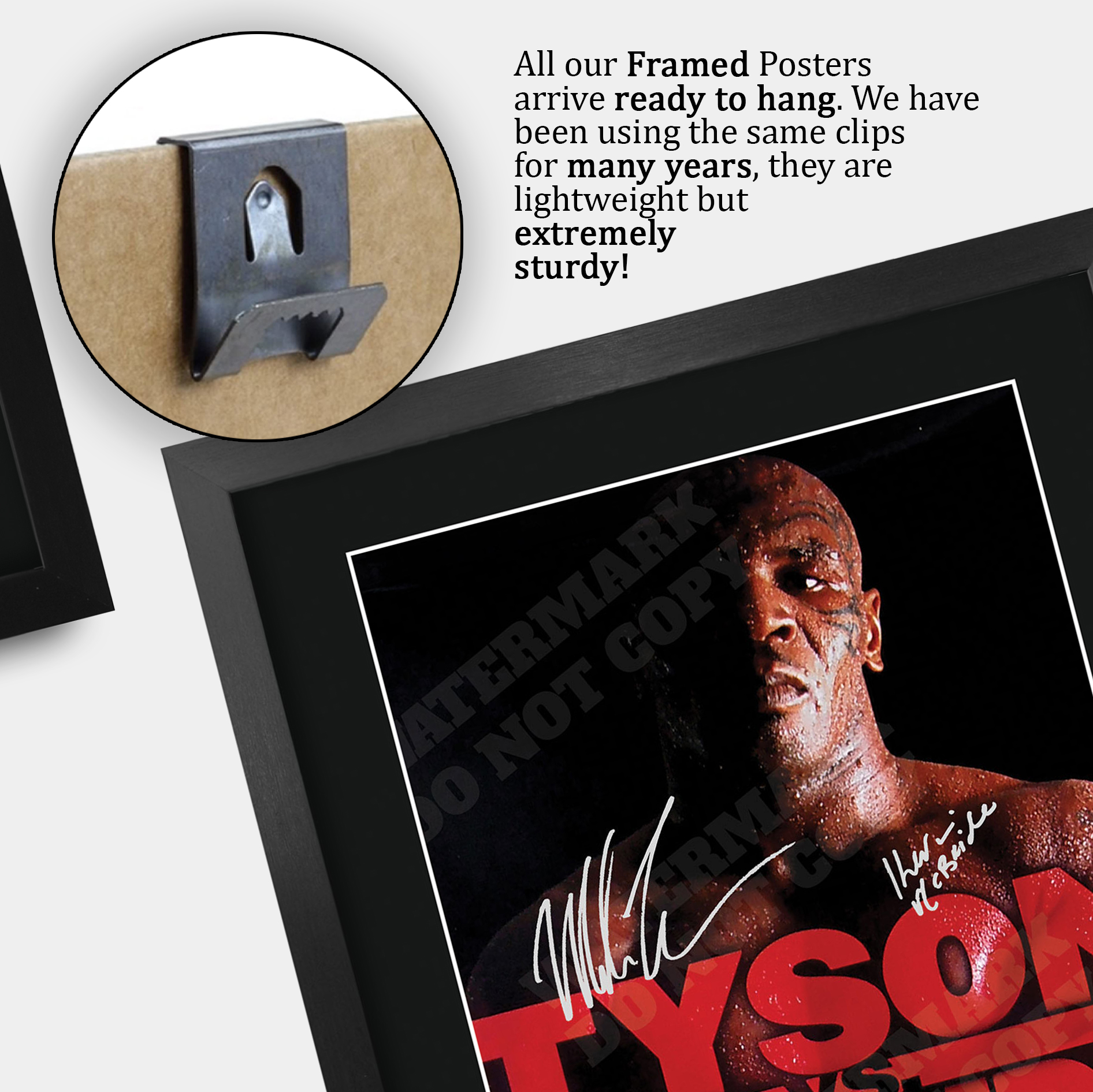 Mike Tyson Signed A3 Framed Fight Poster Boxing Career Autograph Print Poster - Picture 20 of 75