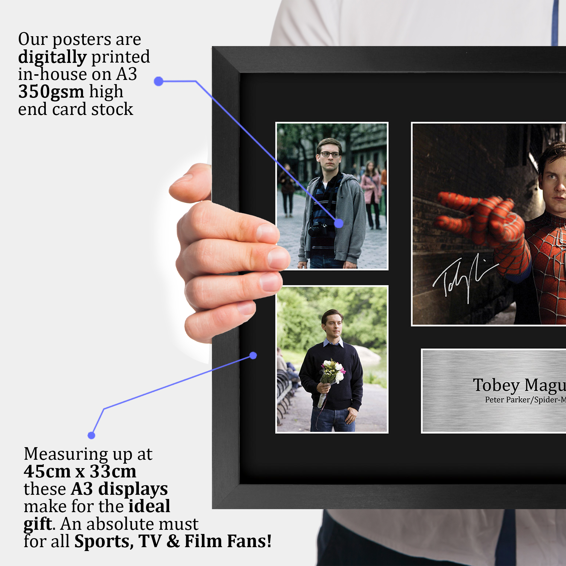 Tobey Maguire Spider-man Gift Idea Framed Autograph Picture Print to Movie Fans - Picture 12 of 24
