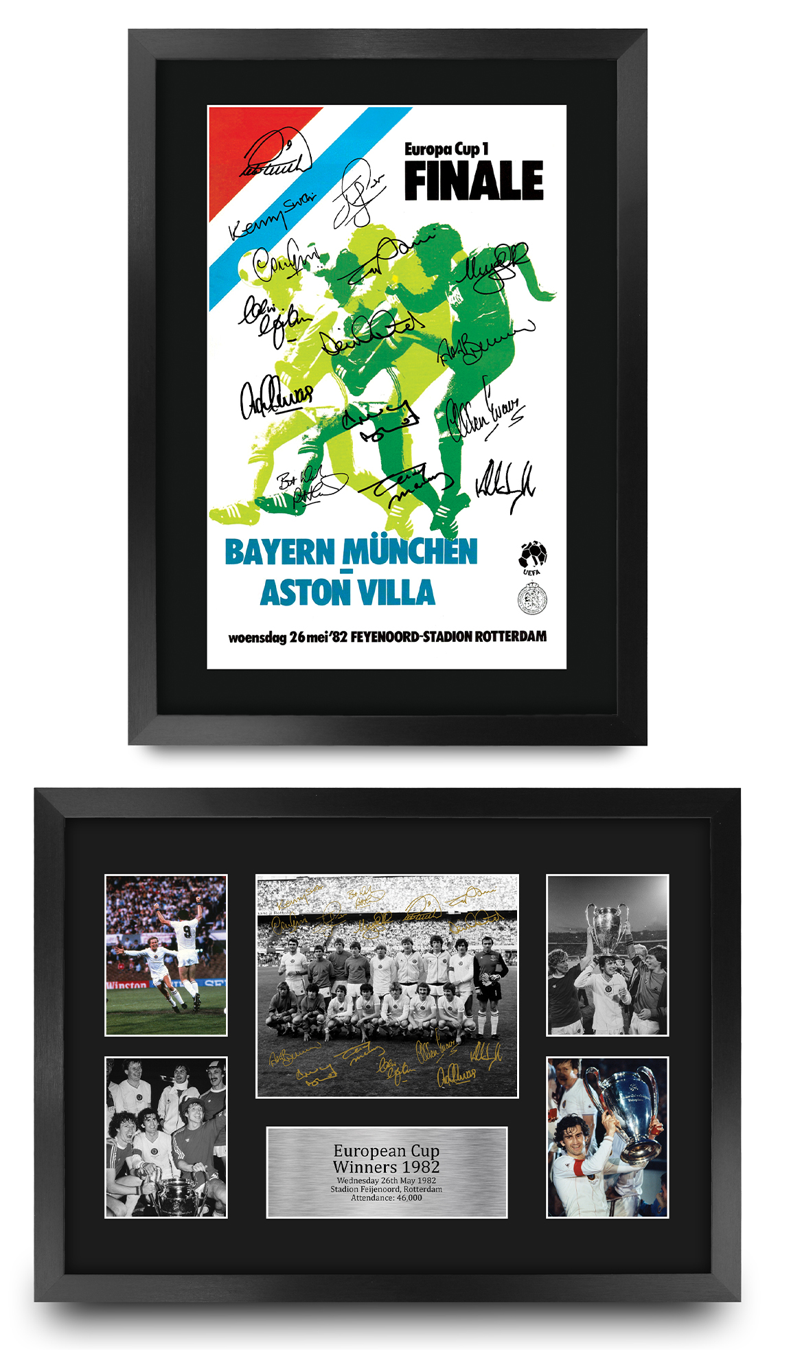 Aston Villa 1982 Europapokalsieger gedrucktes Autogrammfoto ein Fußballfan - Bild 9 von 33