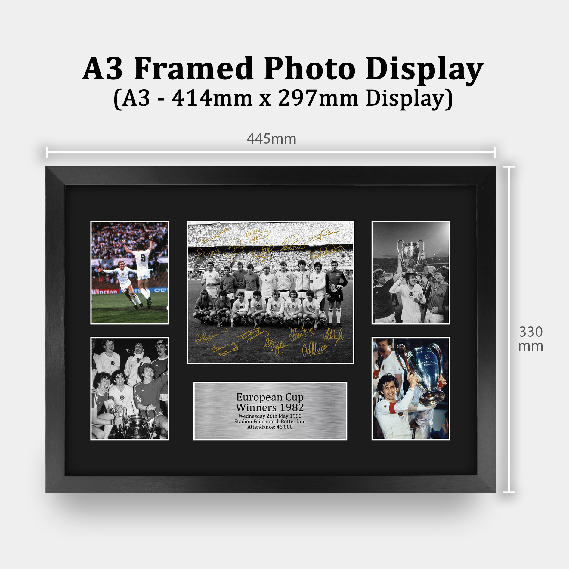 Aston Villa 1982 Europapokalsieger gedrucktes Autogrammfoto ein Fußballfan - Bild 12 von 33