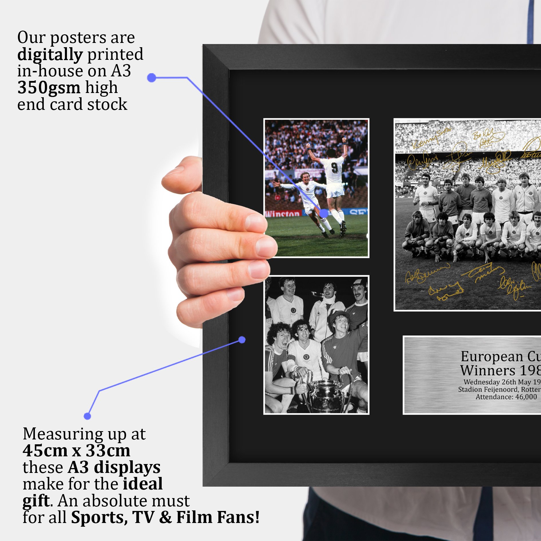 Aston Villa 1982 Europapokalsieger gedrucktes Autogrammfoto ein Fußballfan - Bild 13 von 33