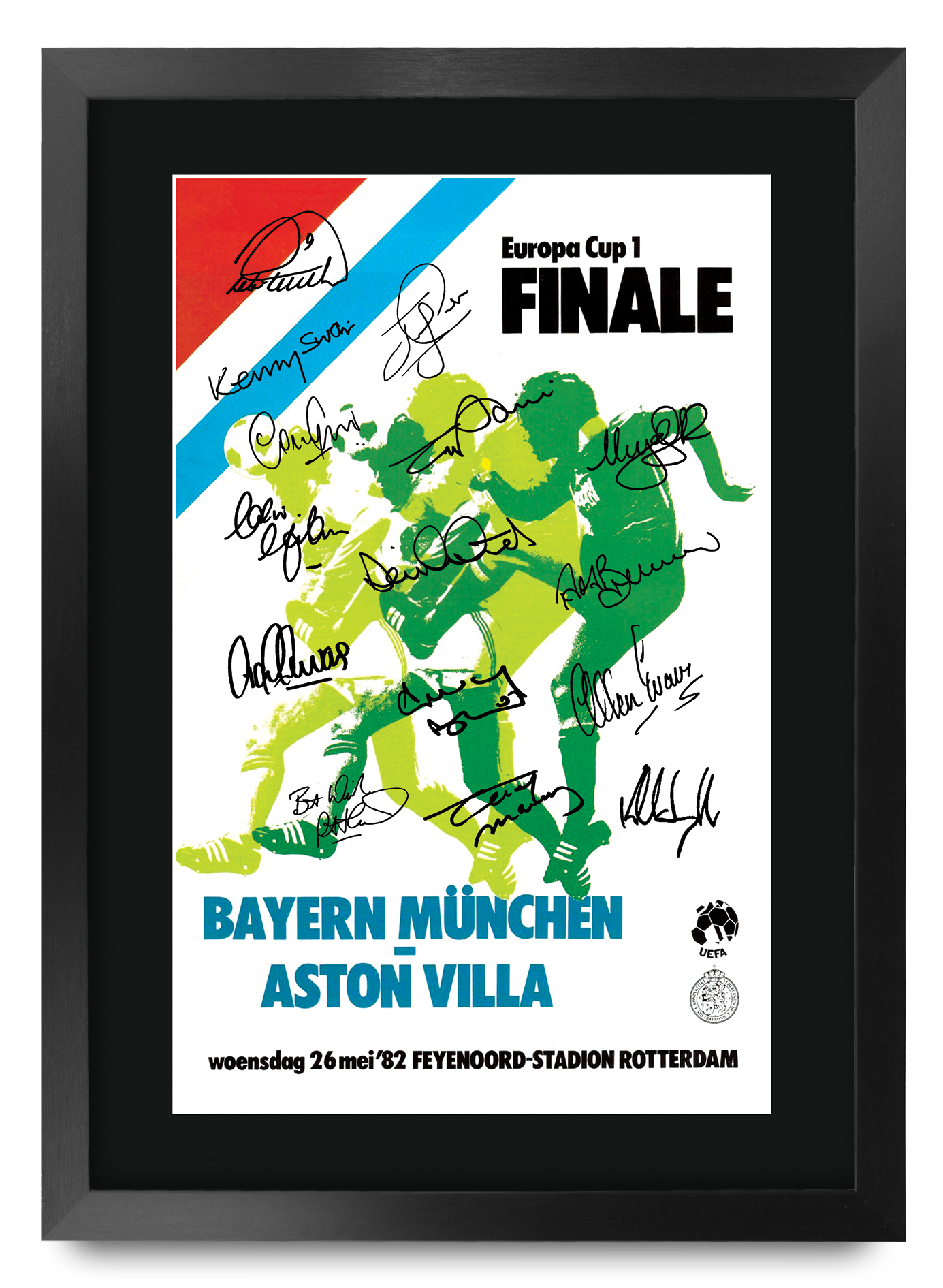 Aston Villa 1982 Europapokalsieger gedrucktes Autogrammfoto ein Fußballfan - Bild 2 von 33