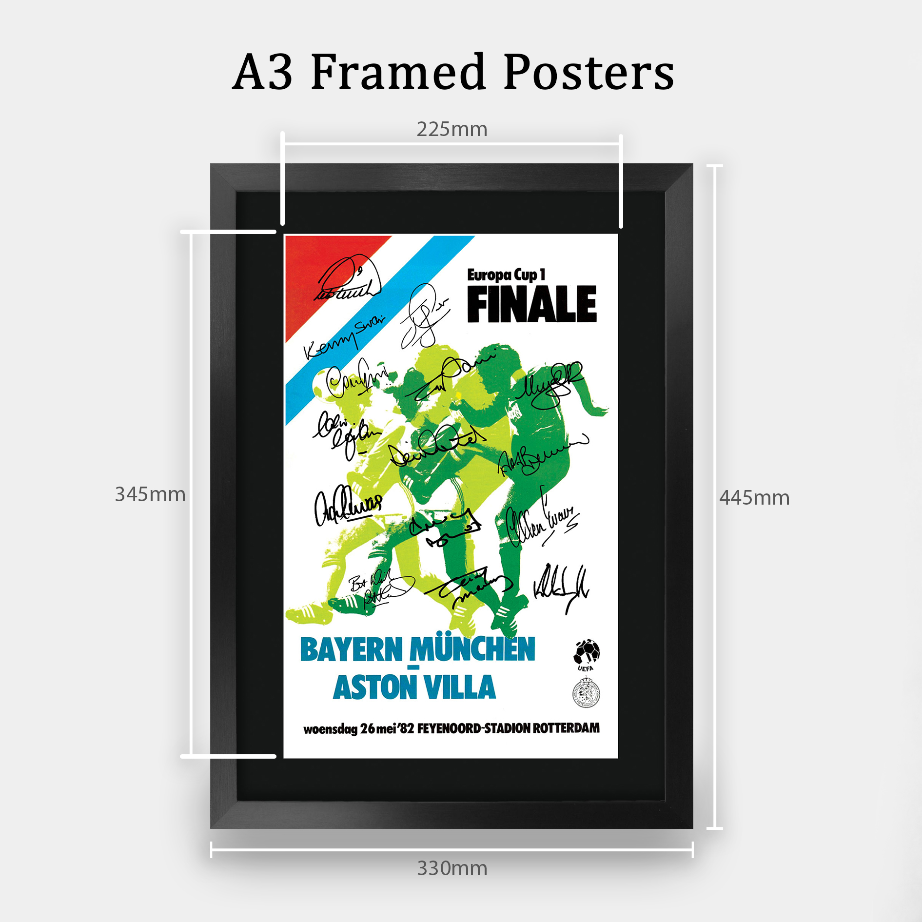 Aston Villa 1982 Europapokalsieger gedrucktes Autogrammfoto ein Fußballfan - Bild 3 von 33