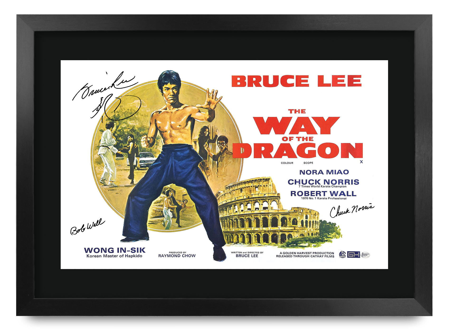 Weg des Drachen Kung Fu Meister Bruce Lee A3 Poster gerahmter Druck für Filmfans - Bild 1 von 7
