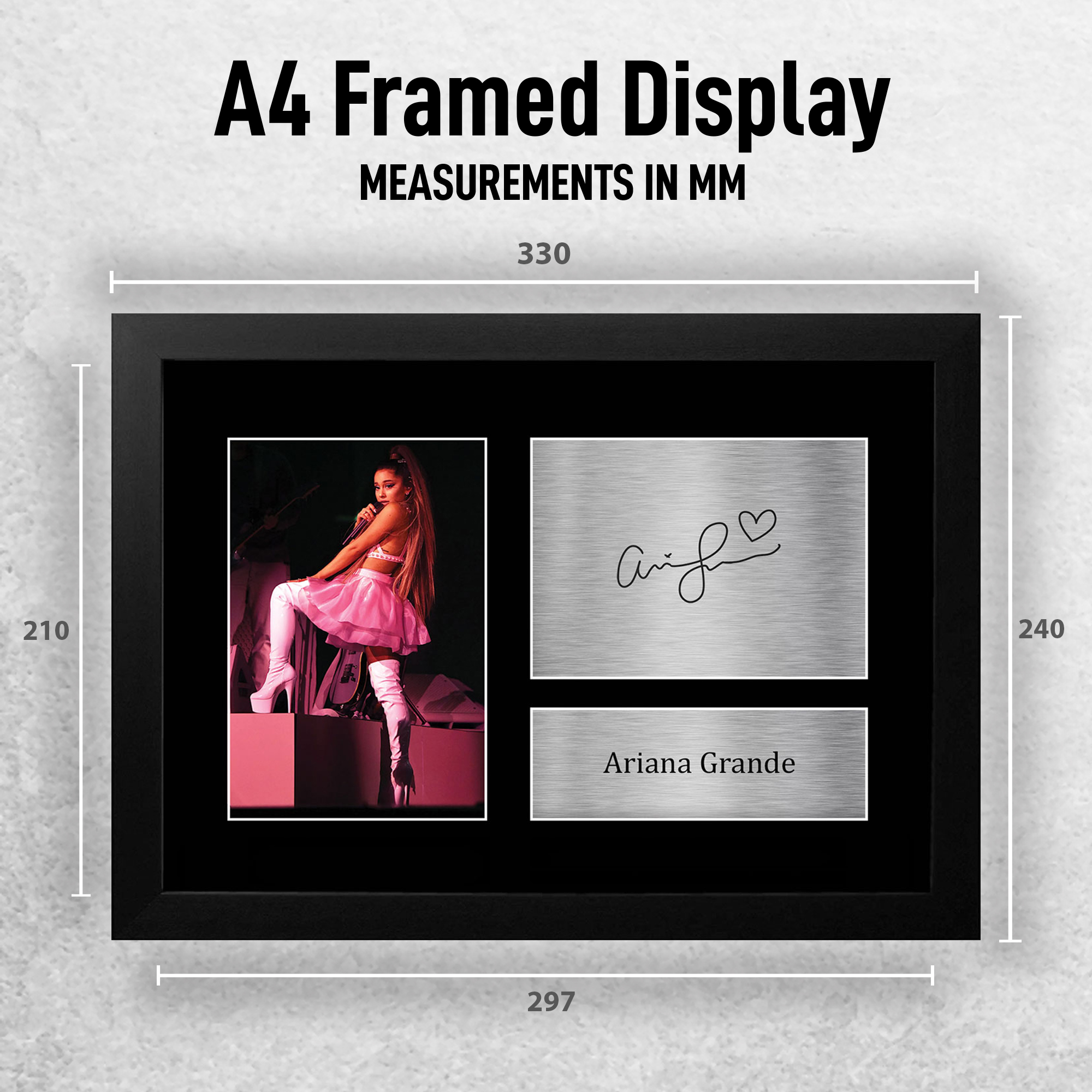 Ariana Grande/アリアナ・グランデ/サインプリント証明書付きフレーム F_A4_ARIANA_GRANDE_PHTO_EXTRA_