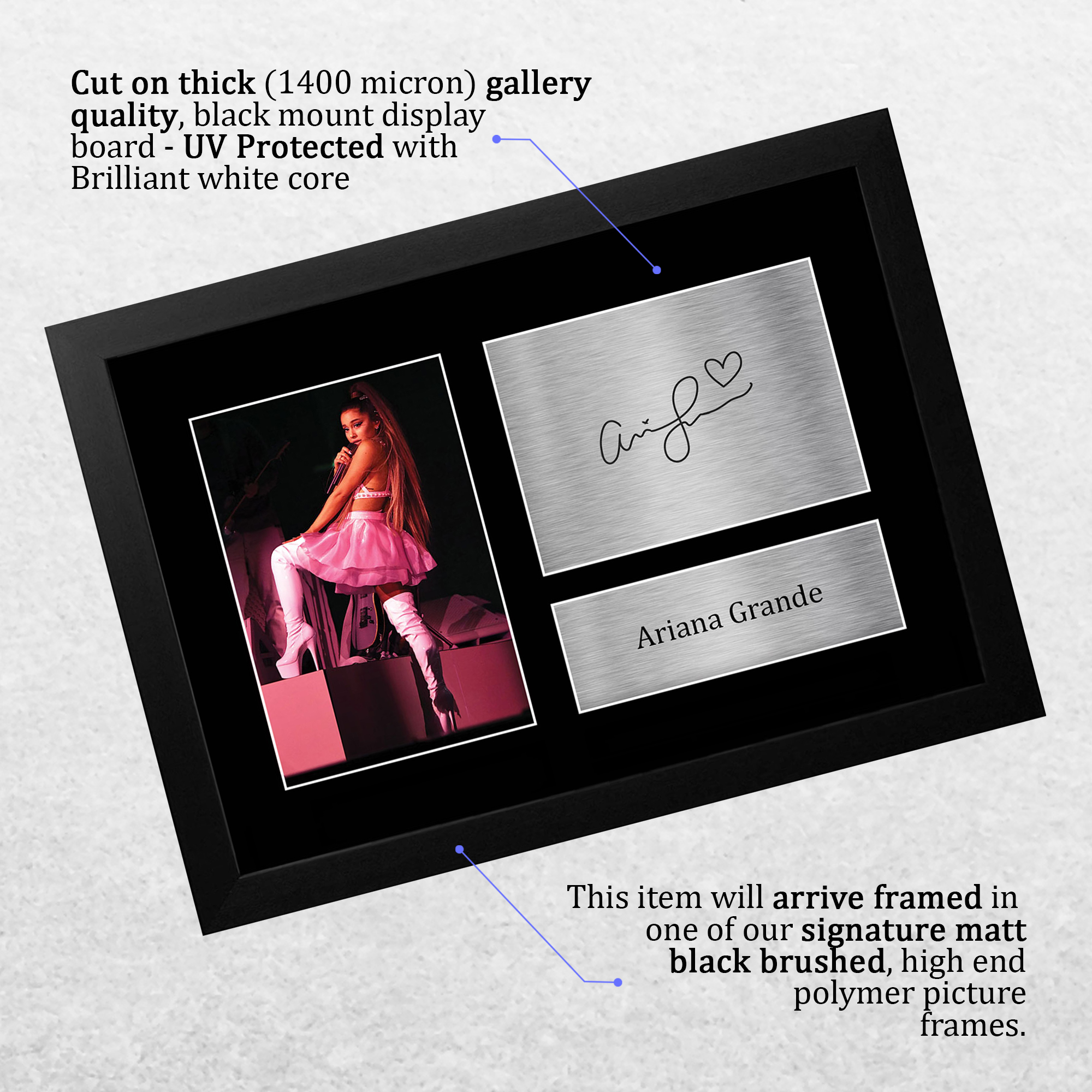 Ariana Grande Signed A4 Framed Printed Autograph Poster Print