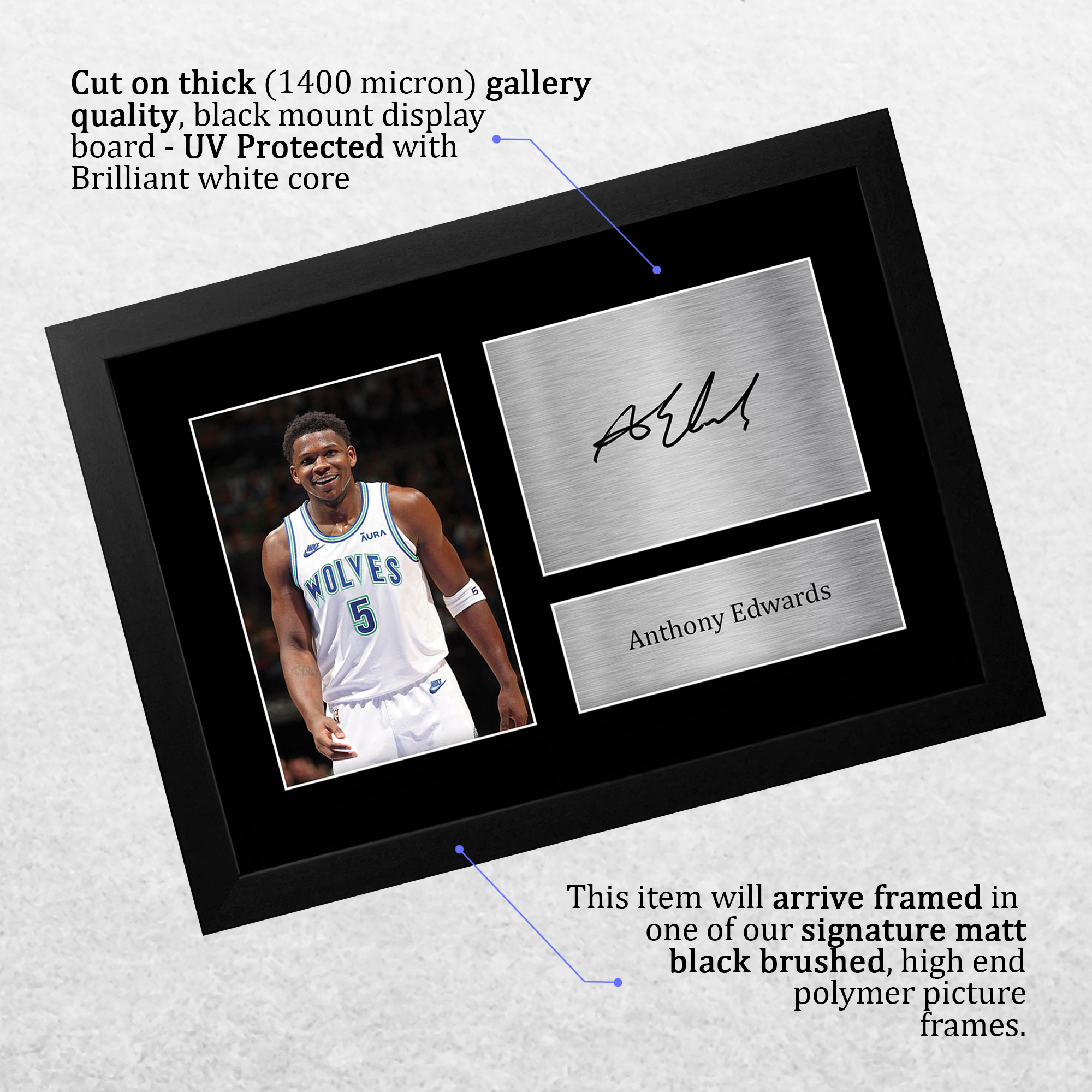 Anthony Edwards Minnesota Timberwolves Gift Autograph Photo for