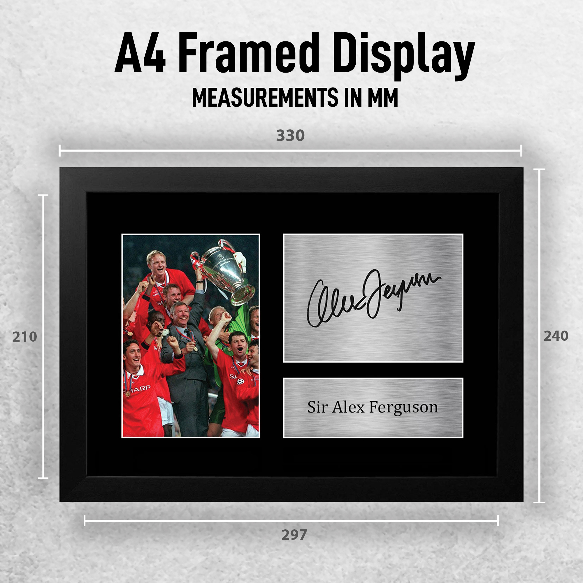 Estampe Signée Alex Ferguson Manchester United Encadrée 70x85cm - édition Limitée Avec Certificat