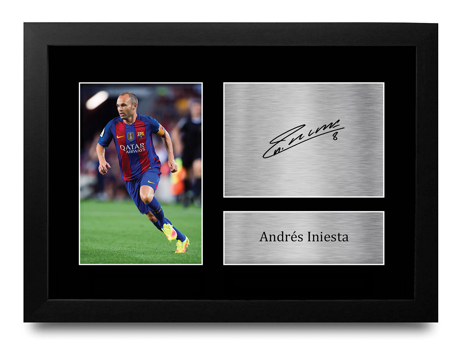 Andres Iniesta Framed Printed Autograph Picture for Football Fans