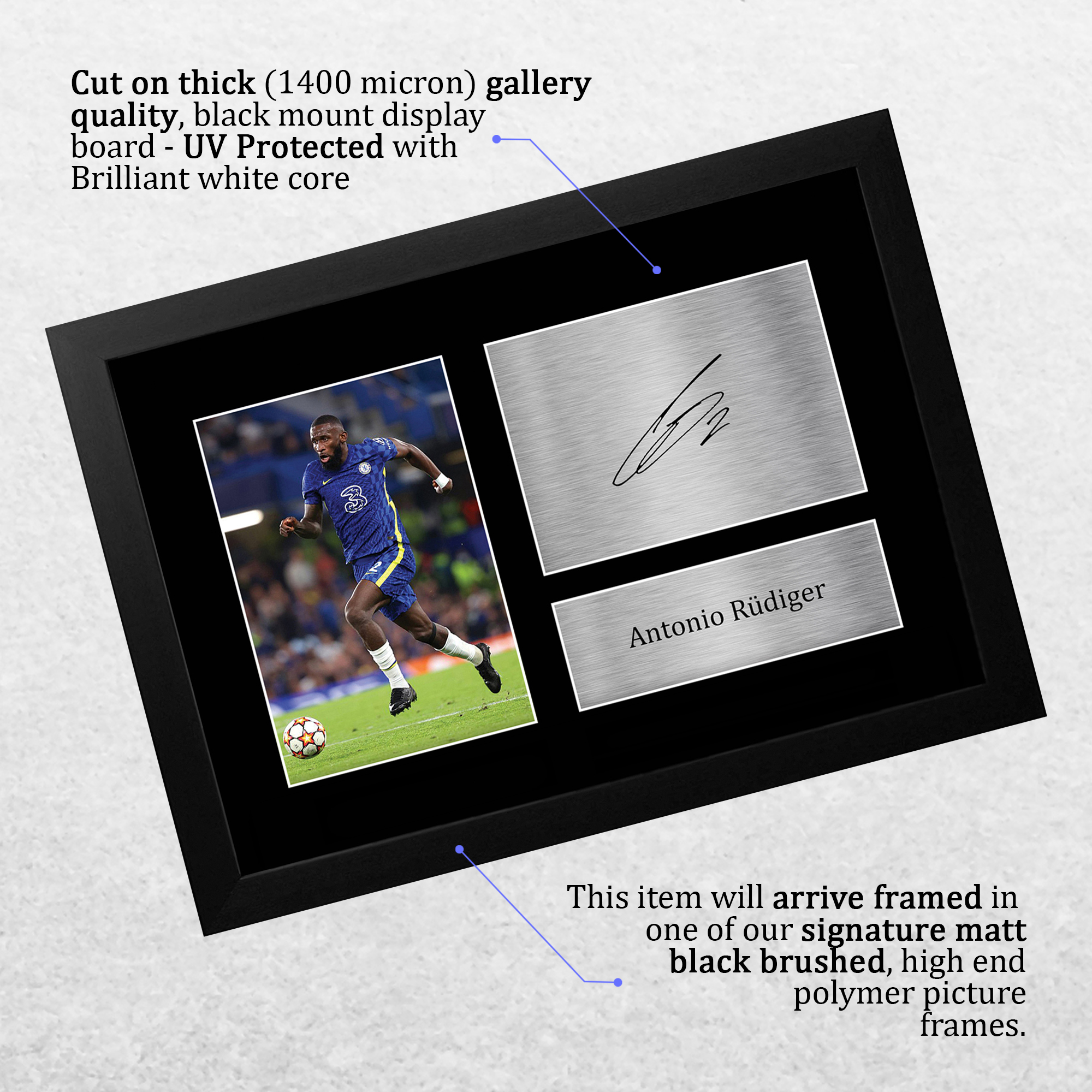 Imagen autógrafa firmada preimpresa de Antonio Rudiger Chelsea para fanáticos del fútbol - Imagen 4 de 17