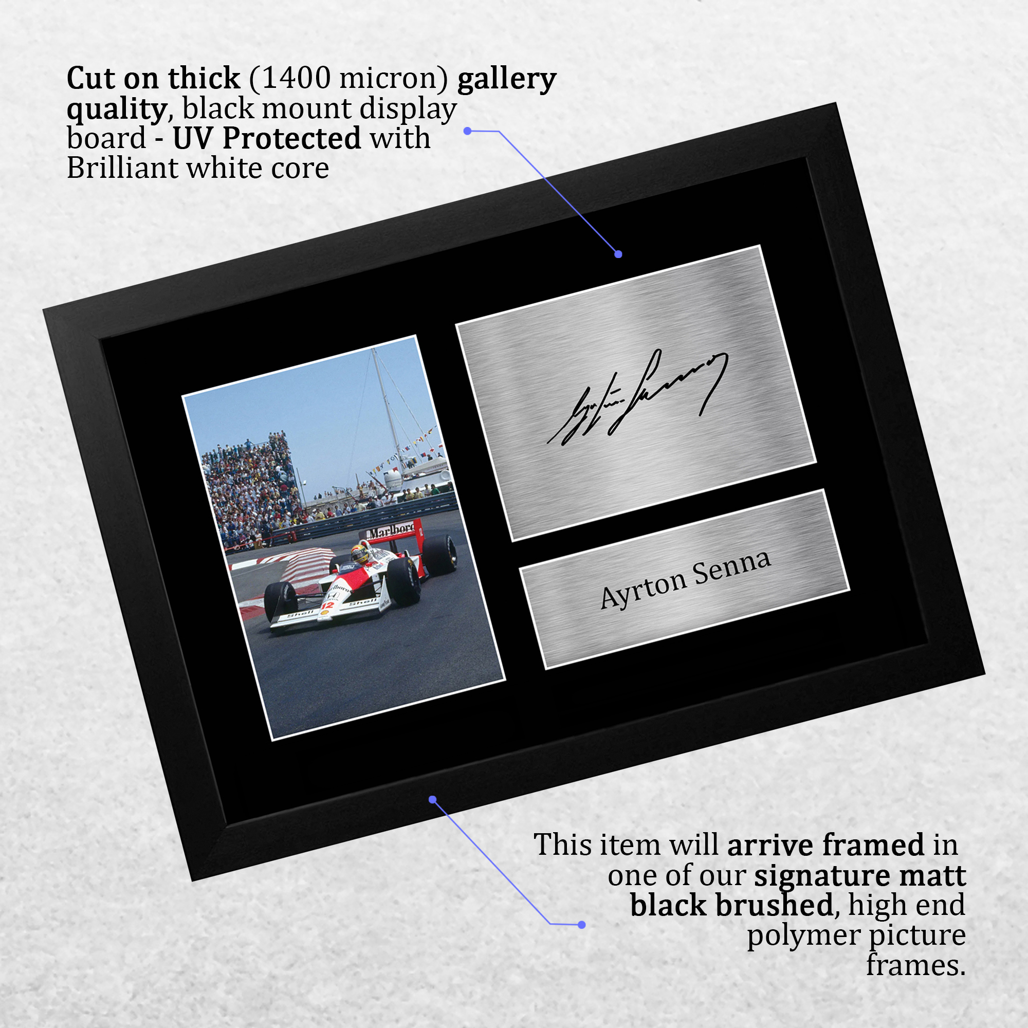 Ayrton Senna Formula 1 Gift Idea Signed A4 Photo Prints for Fans of F1 Formula 1 - Picture 4 of 17