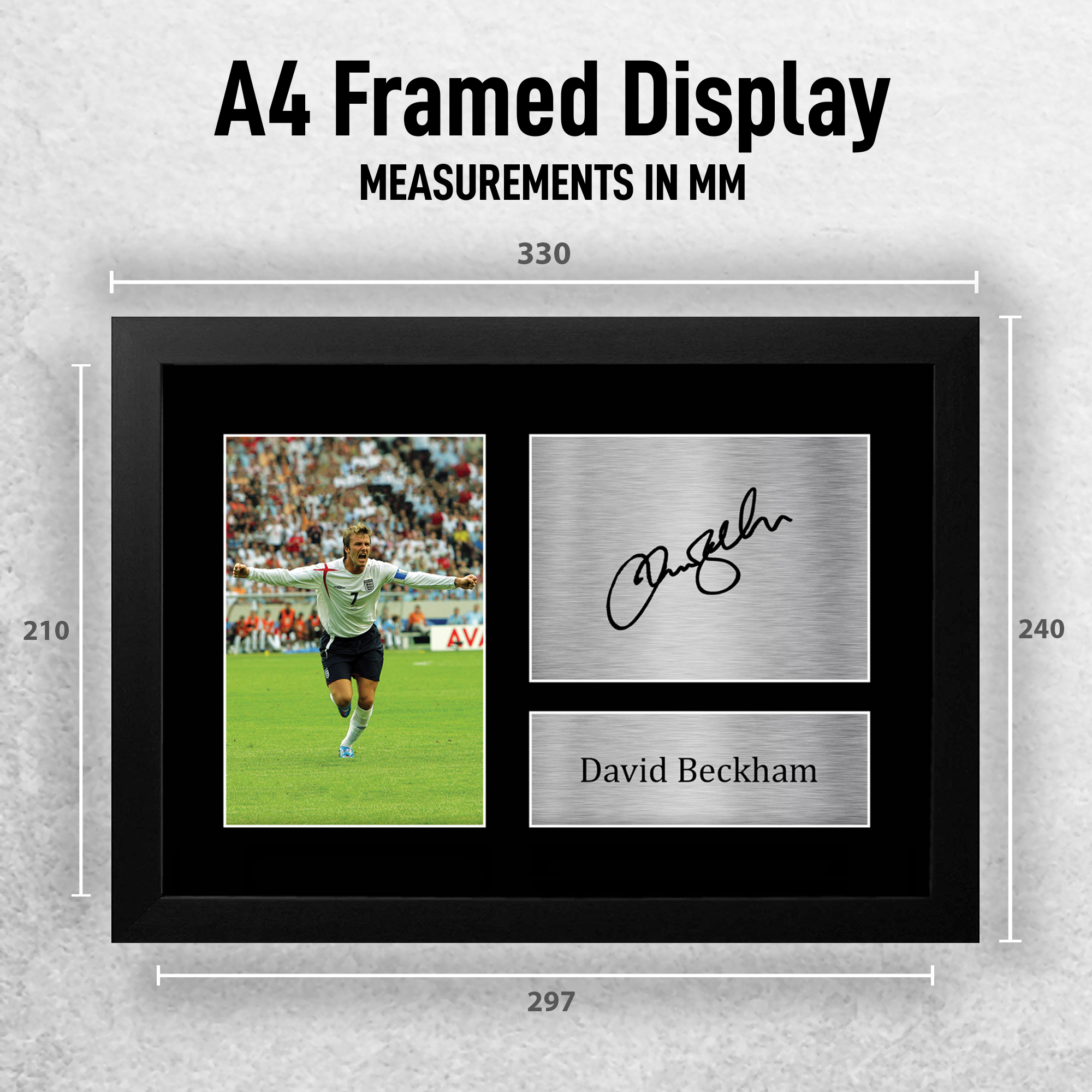 David Beckham A4 England Gift Ideas Printed Autograph Picture for