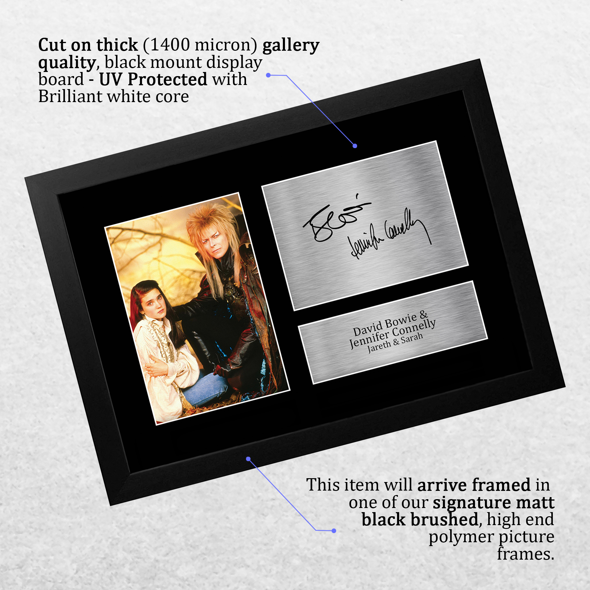 Labyrinth Ideal Gift Printed Framed Autograph Picture to Movie Memorabilia Fans - Picture 40 of 45