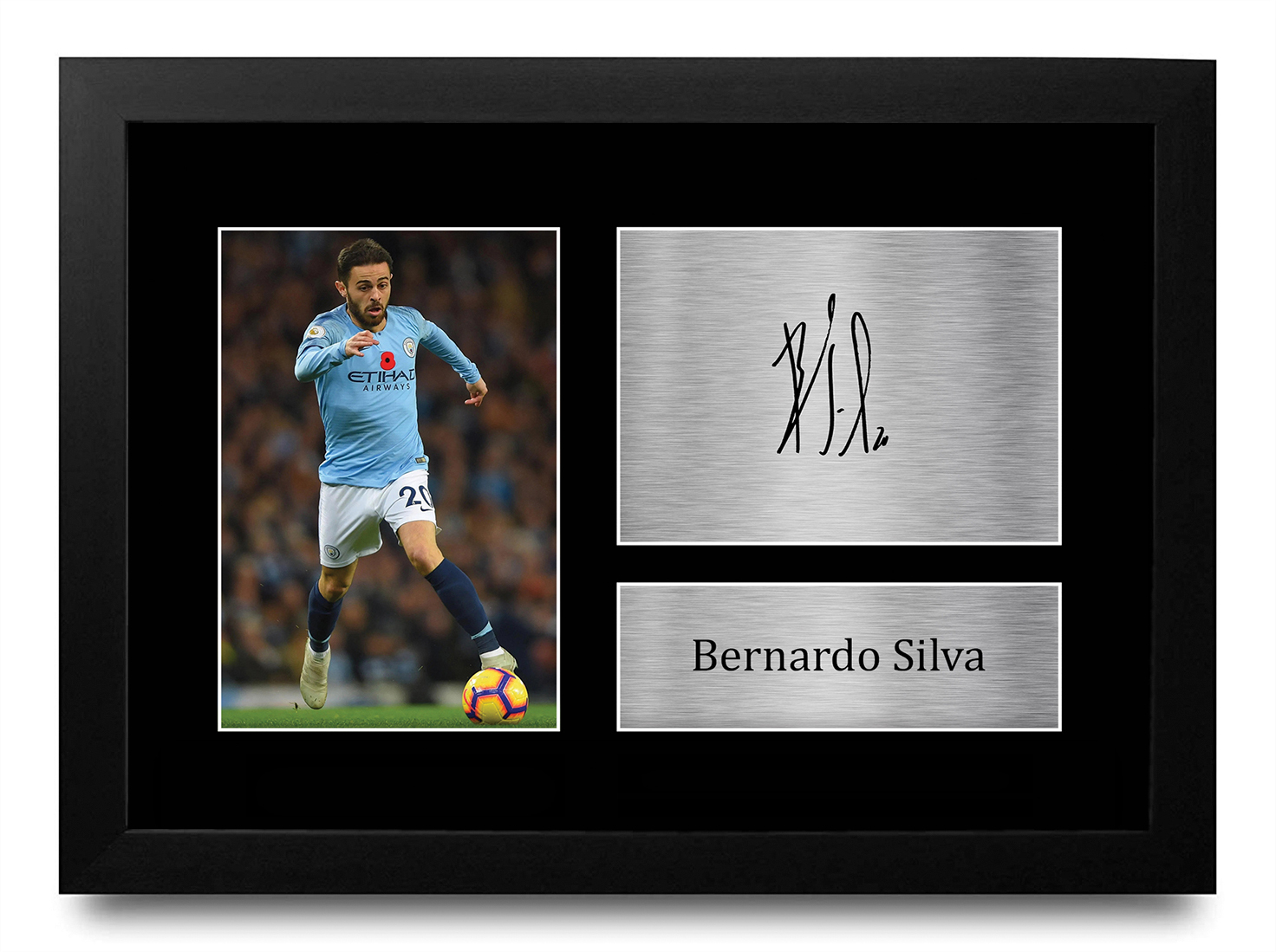 HWC Trading Bernardo Silva Manchester CIty Man City Gifts Printed Signed Autograph Picture for Fans and Supporters A4 