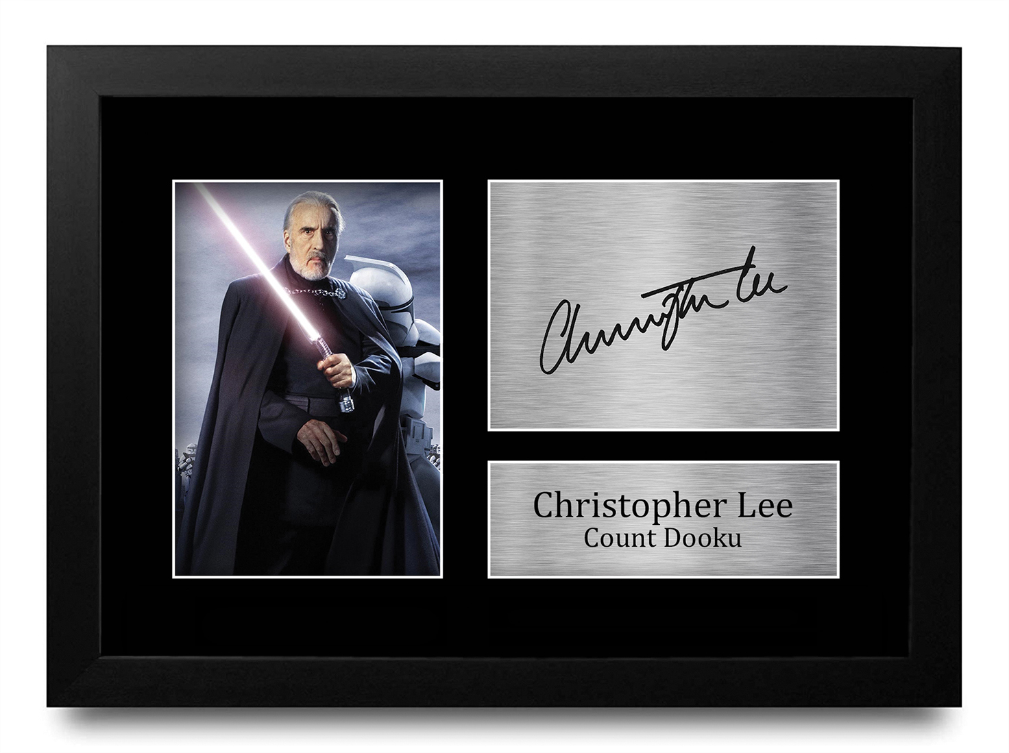Christopher Lee Signed Pre Printed Autograph A4 Photo Gift For a Star Wars Fan - Picture 10 of 17