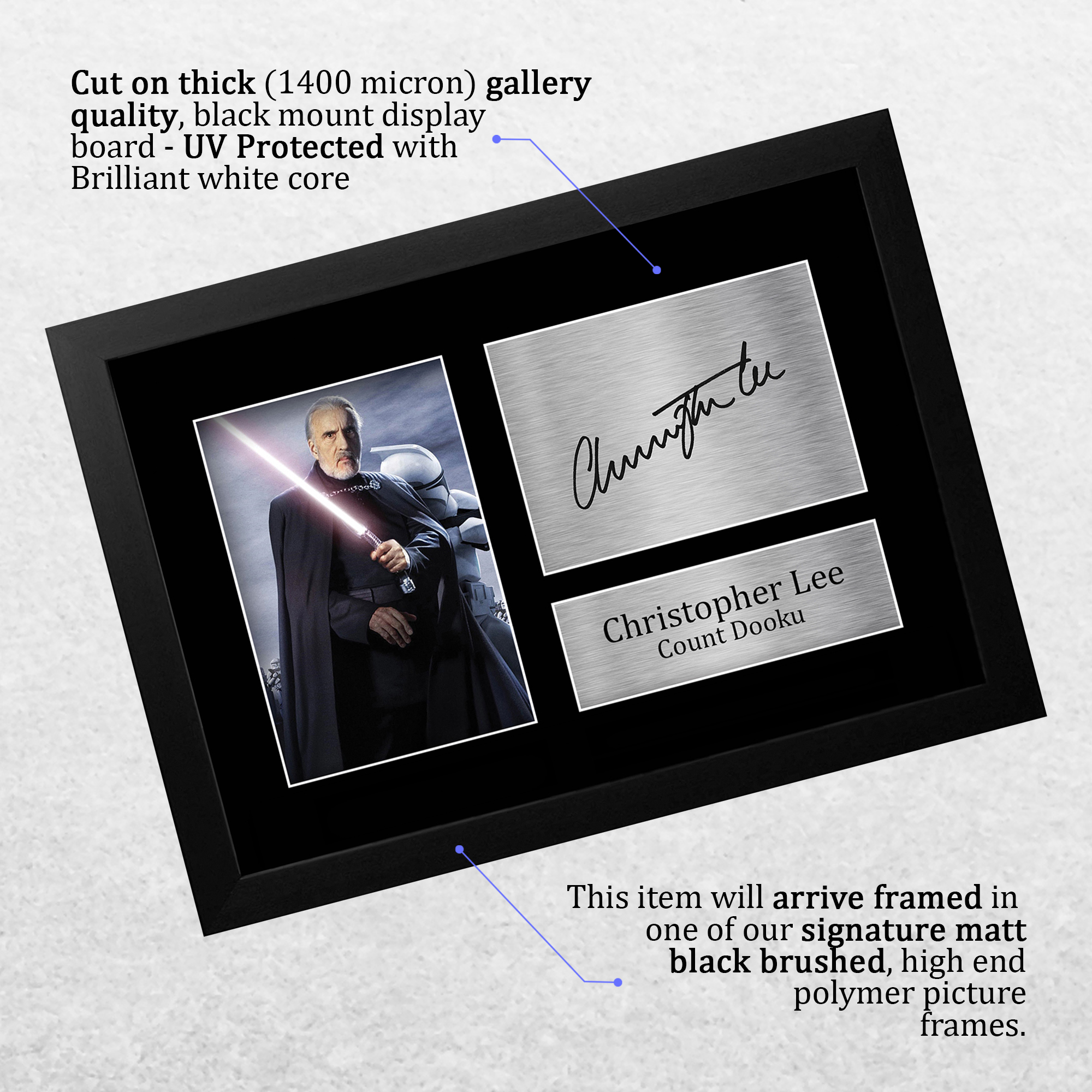 Christopher Lee Signed Pre Printed Autograph A4 Photo Gift For a Star Wars Fan - Picture 12 of 17