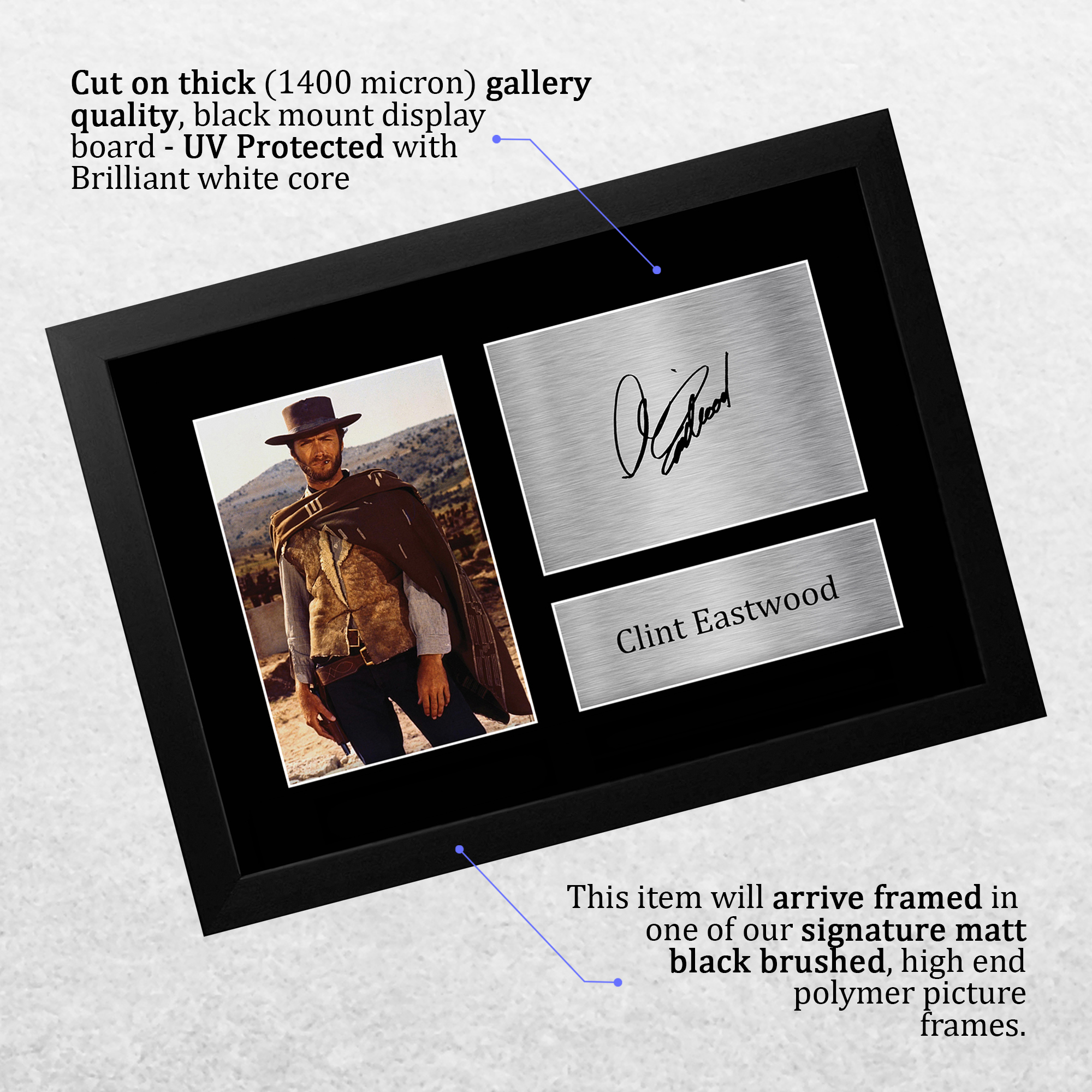 Clint Eastwood Signed Pre Printed Autograph A4 Photo Gift